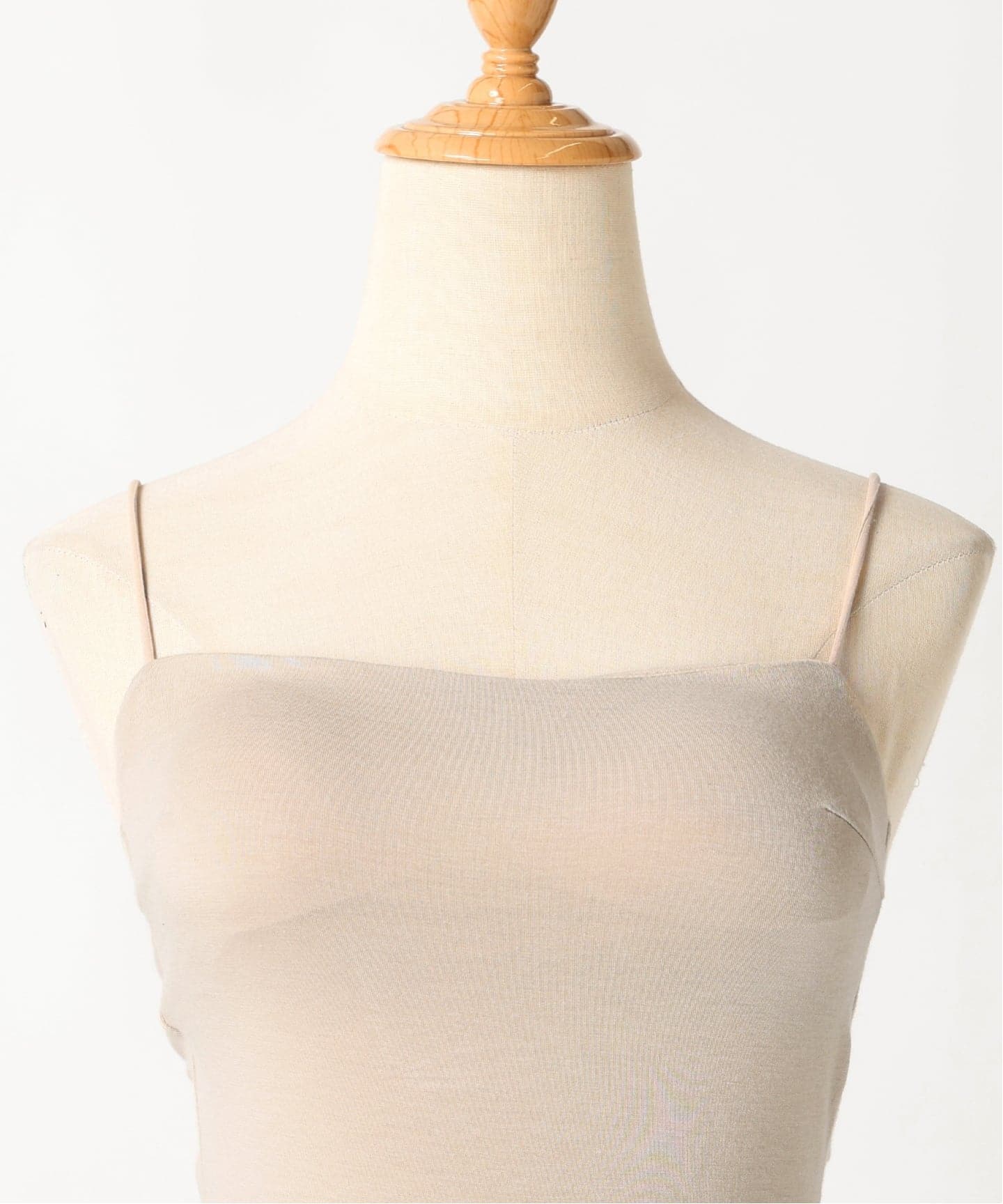 ACTIVE】Bamboo ストレッチロングキャミソール（ベージュ）（カップ