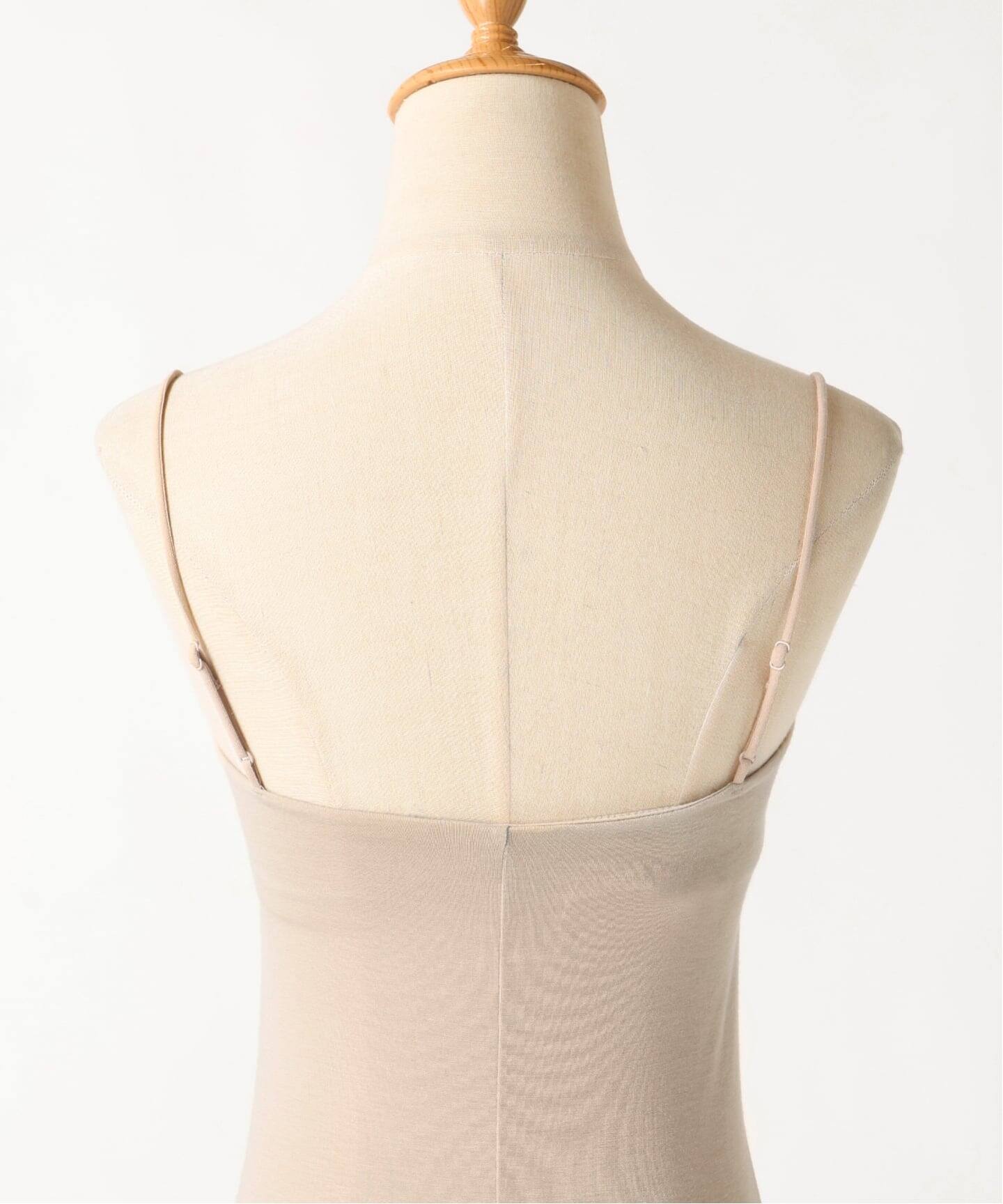 ACTIVE】Bamboo ストレッチロングキャミソール（ベージュ）（カップ