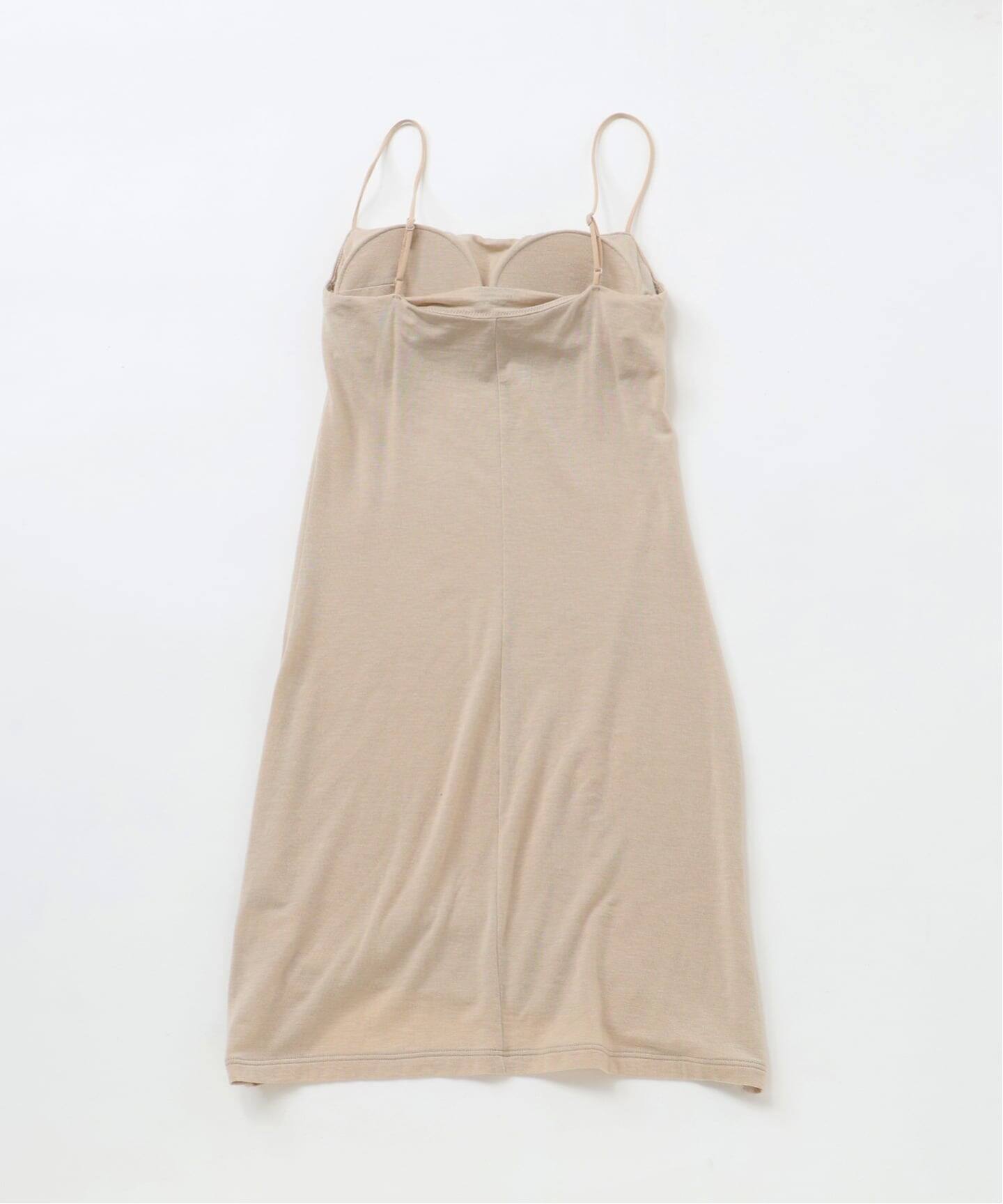 ACTIVE】Bamboo ストレッチロングキャミソール（ベージュ）（カップ