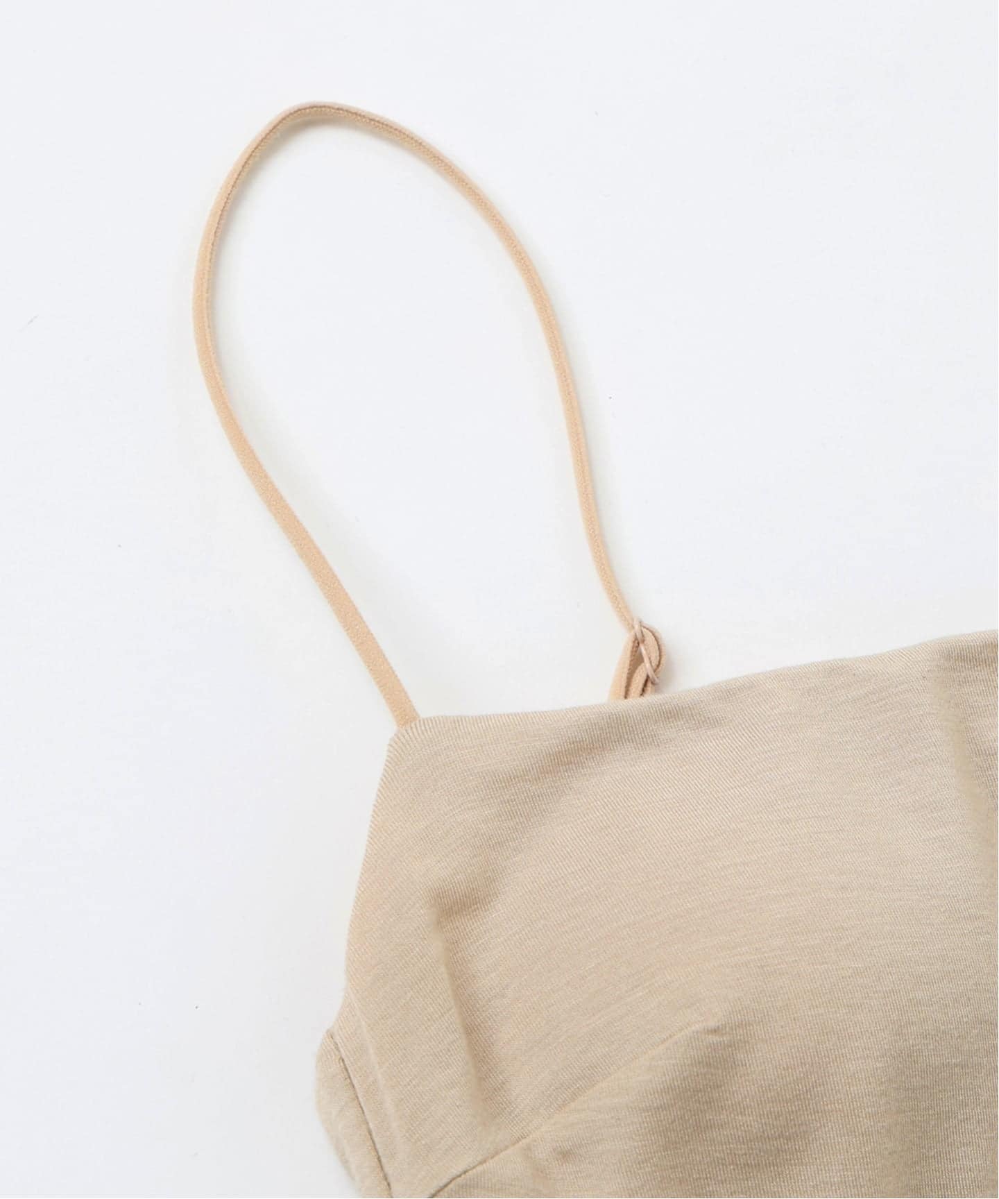 ACTIVE】Bamboo ストレッチロングキャミソール（ベージュ）（カップ