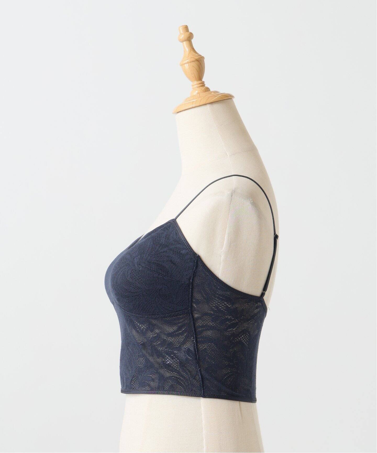 フローラルレースクロップドブラキャミ（カップ付きインナー）｜EMILY