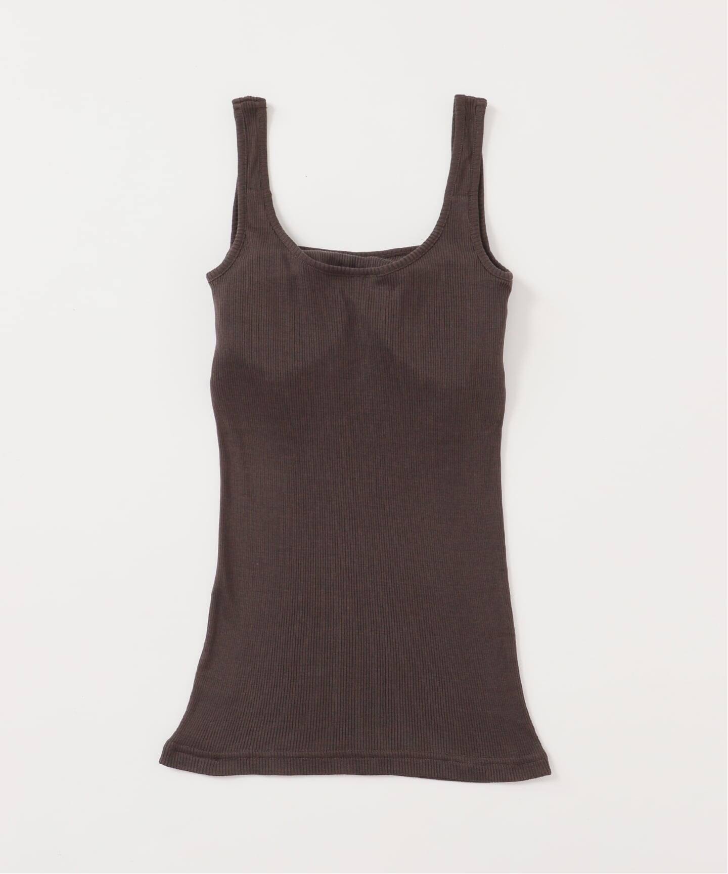 シルクテレコリブブラタンクトップ（カップ付きインナー）｜EMILY WEEK 