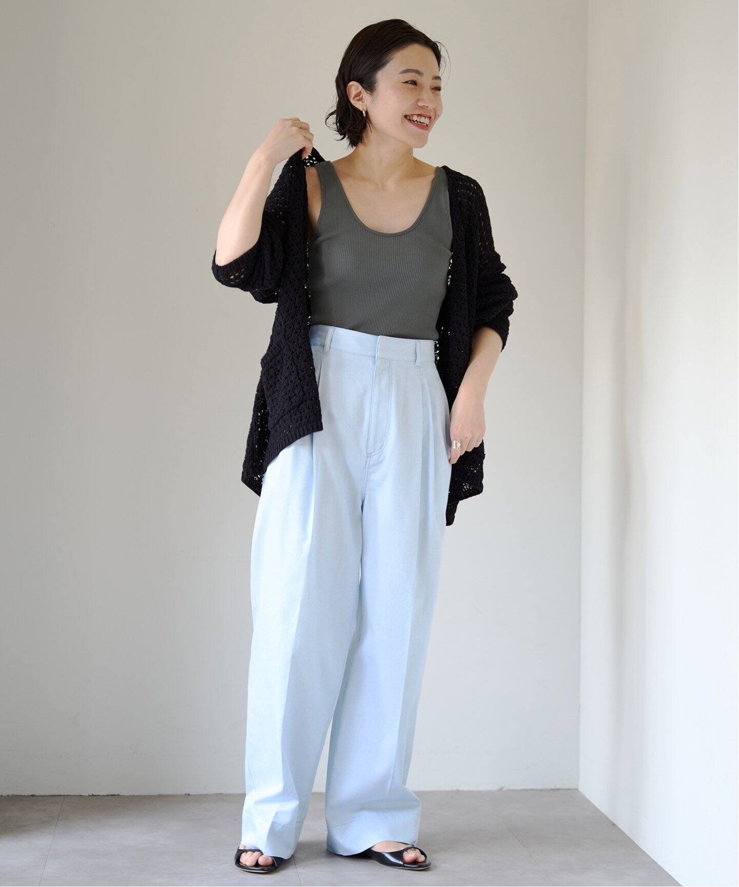 今期新品試着のみIENAシルクタンクトップ★ナチュラル EMILY WEEK × IENA】コットンシルク リブタンクトップ（カップ