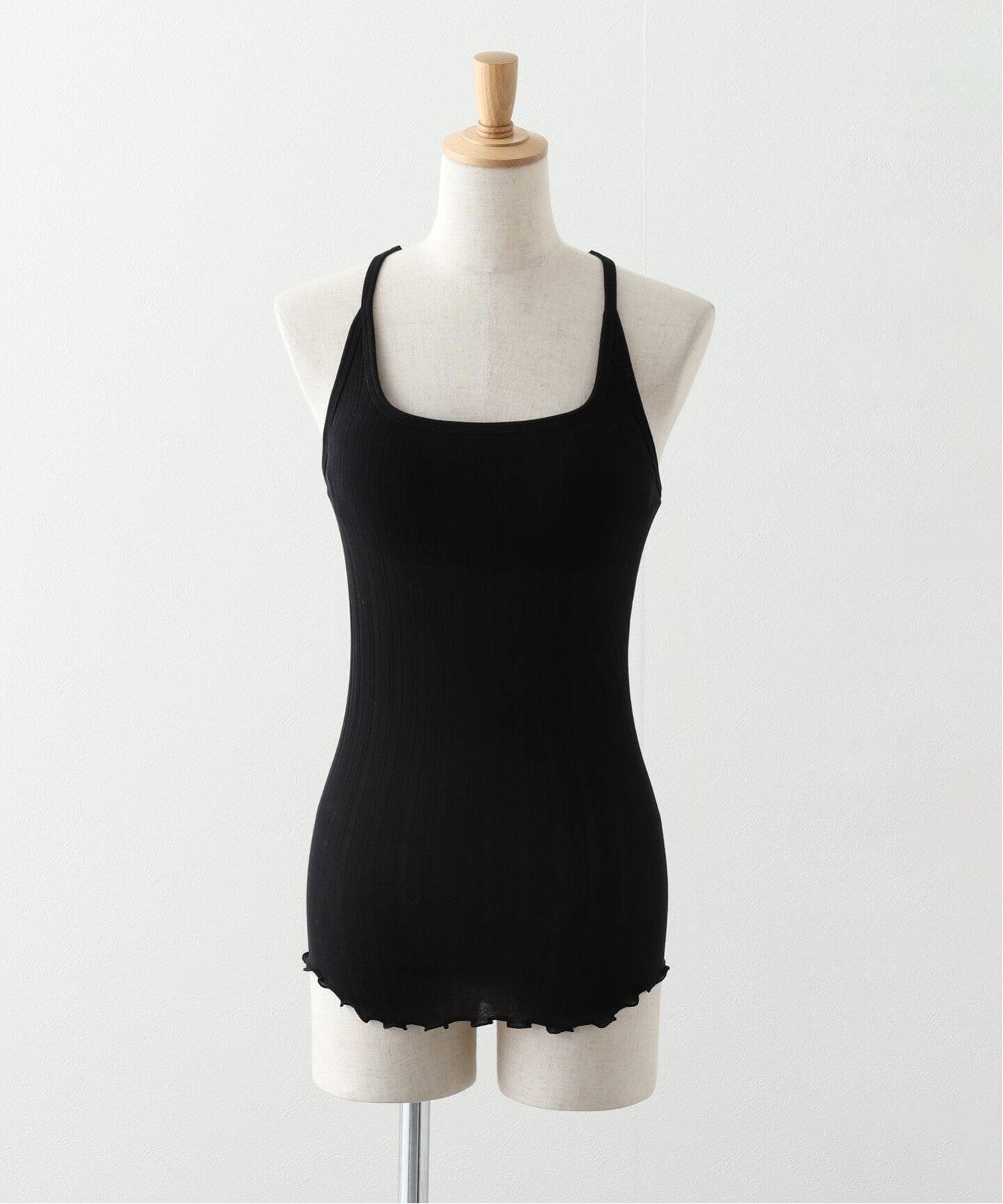 HAKUJI/ハクジ】Wide rib bra タンクトップ / H232511（カップ付き 