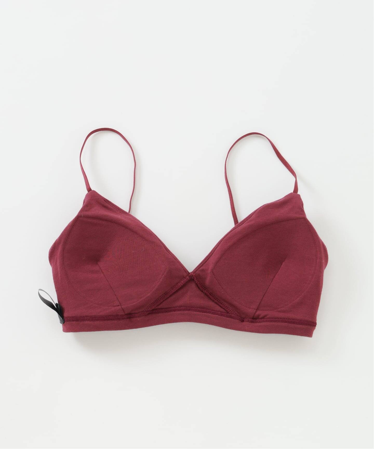RESET】オーガニックコットン混 ブラ（ベージュ、ボルドー）（ブラ