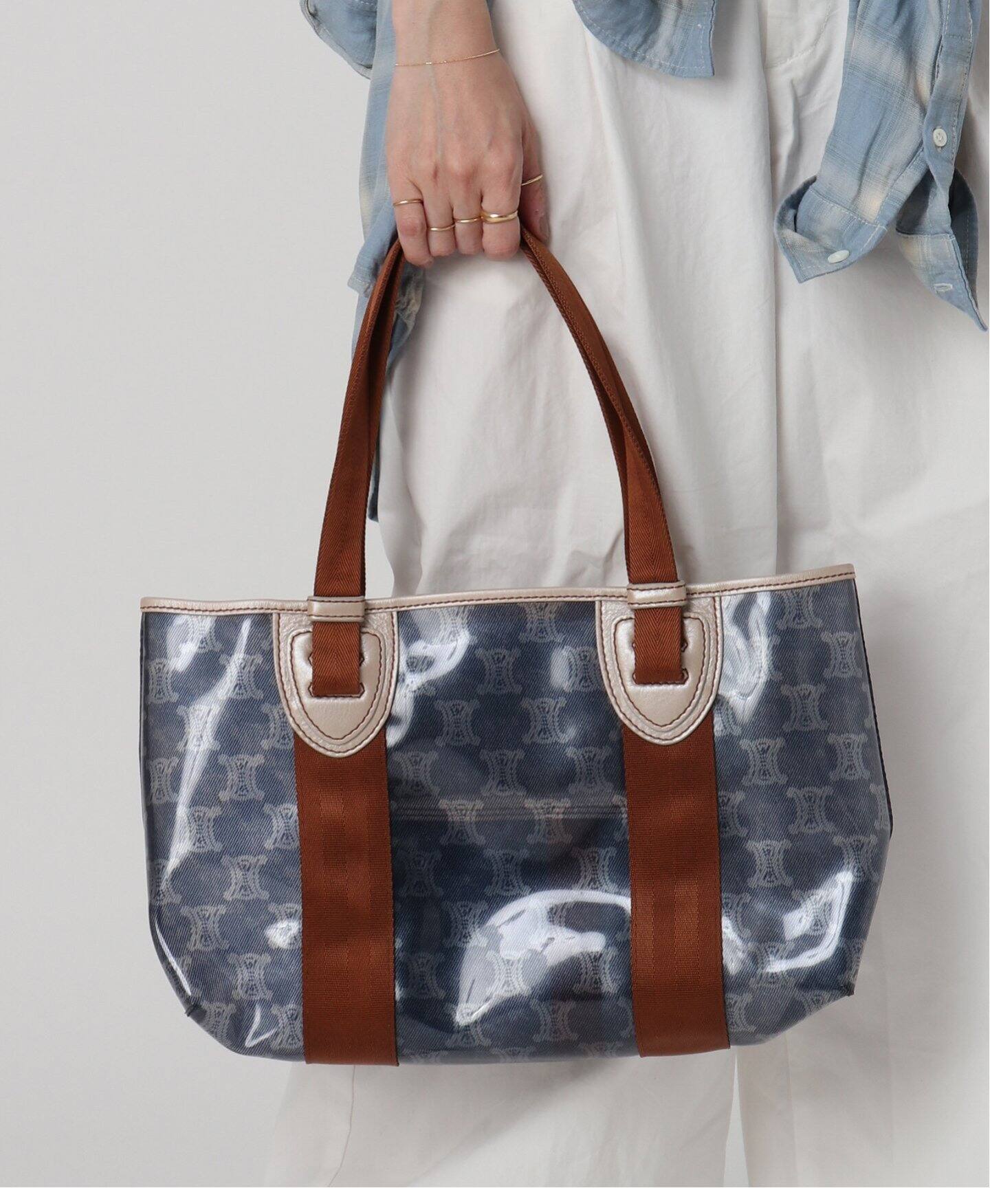 VINTAGE CELINE/セリーヌ】 マカダム ビニールトートバッグ（トート 