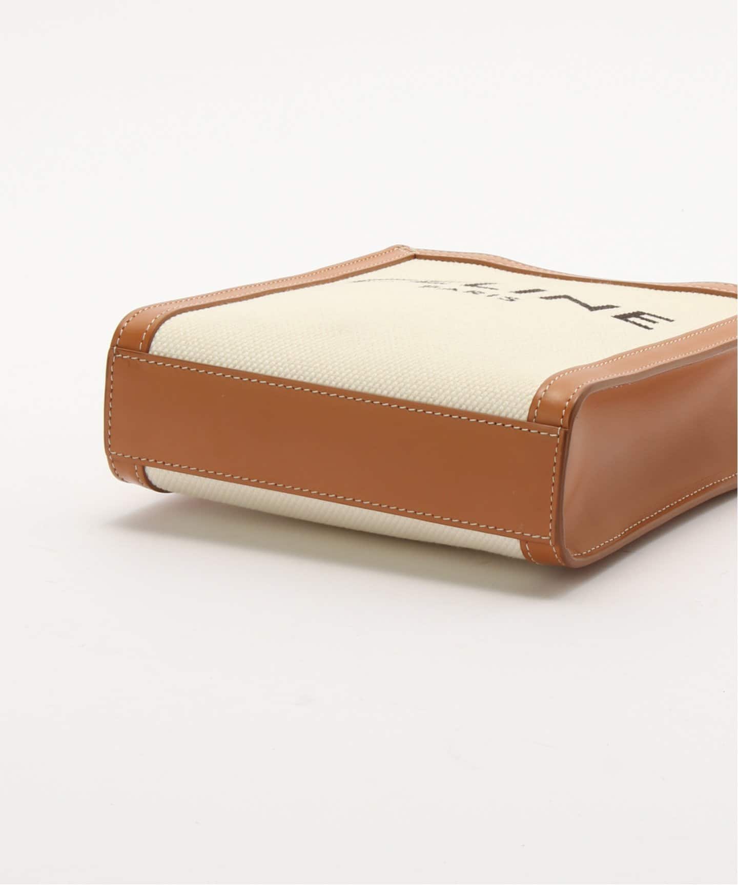 【CELINE】数量限定★Cabas Mini Leather-Trimmed ロゴ トート CELINE Cabas Mini Leather-Trimmed Logo-Embroidered Raffia