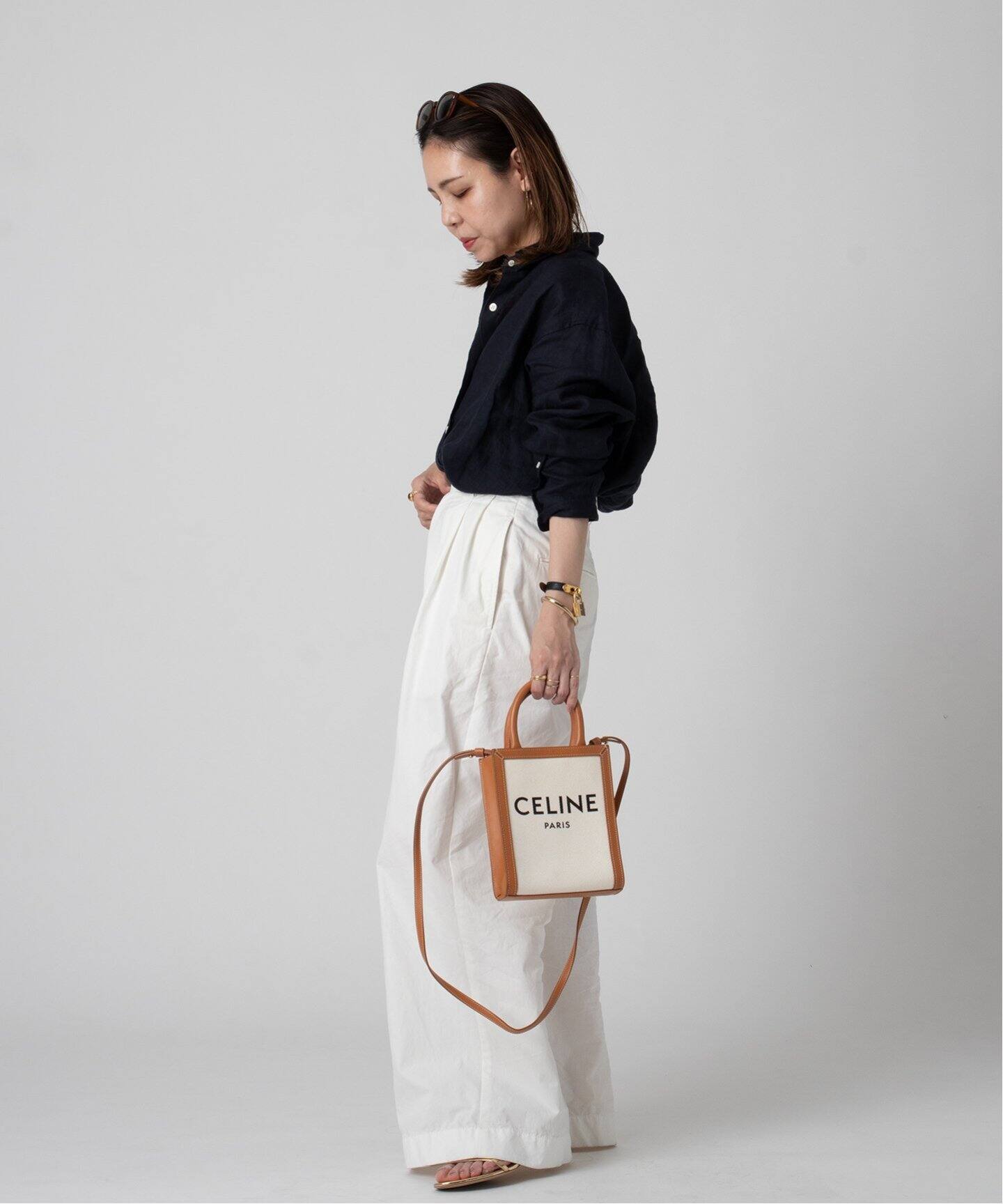 【CELINE】★Vintage★VERTICAL CABAS カバ 縦型 トートバッグ VINTAGE CELINE/セリーヌ】Vertical cabas mini 2way(トート