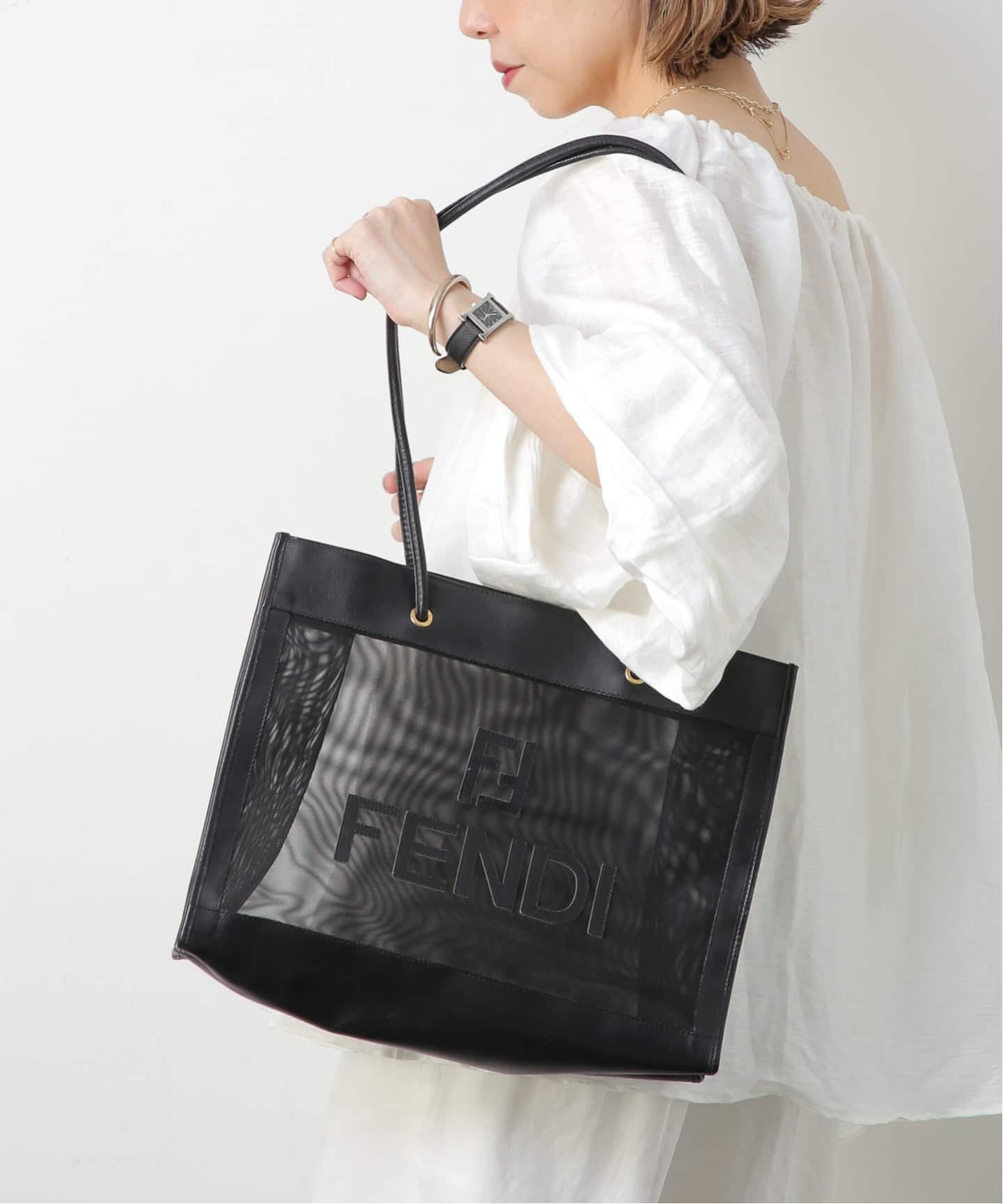 FENDI/フェンディ】トートバッグ logo mesh（トートバッグ