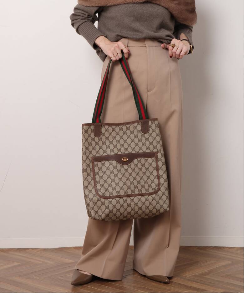 VINTAGE GUCCI /グッチ】トートバッグ gg web（トートバッグ 