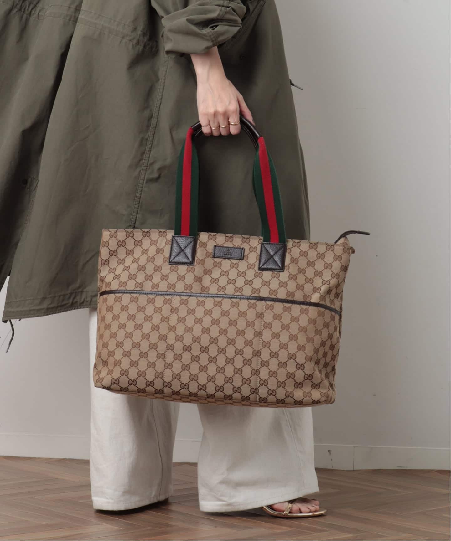 VINTAGE GUCCI/グッチ】トートバッグ gg web（トートバッグ