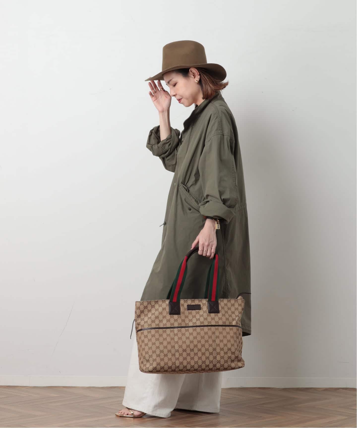 VINTAGE GUCCI/グッチ】トートバッグ gg web（トートバッグ