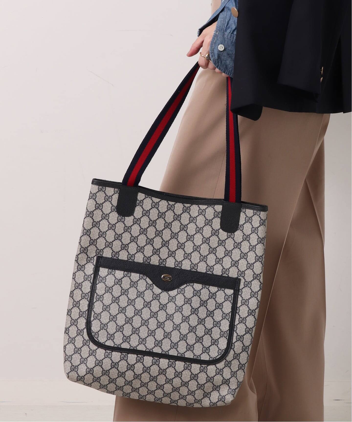 VINTAGE GUCCI/グッチ】トートバッグ gg web（トートバッグ