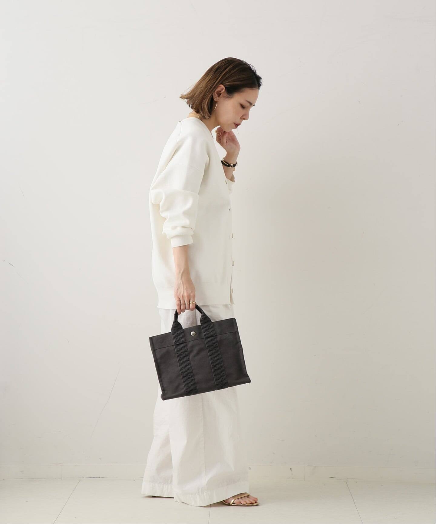 【フランス製】Hermes エルメス 最高級コットン ライン トートバッグ VINTAGE HERMES/エルメス】Her line tote pm（トートバッグ