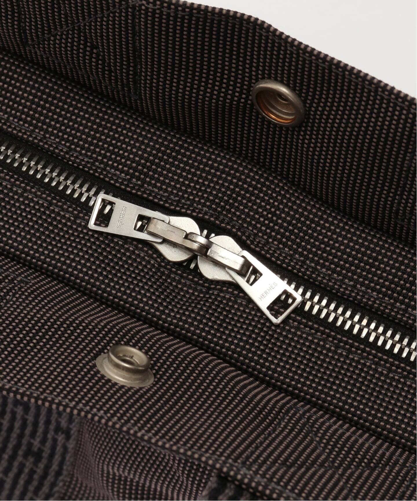 【美品】HERMES ブラック ストライプ トートバッグ VINTAGE HERMES/エルメス】Her line tote pm（トートバッグ