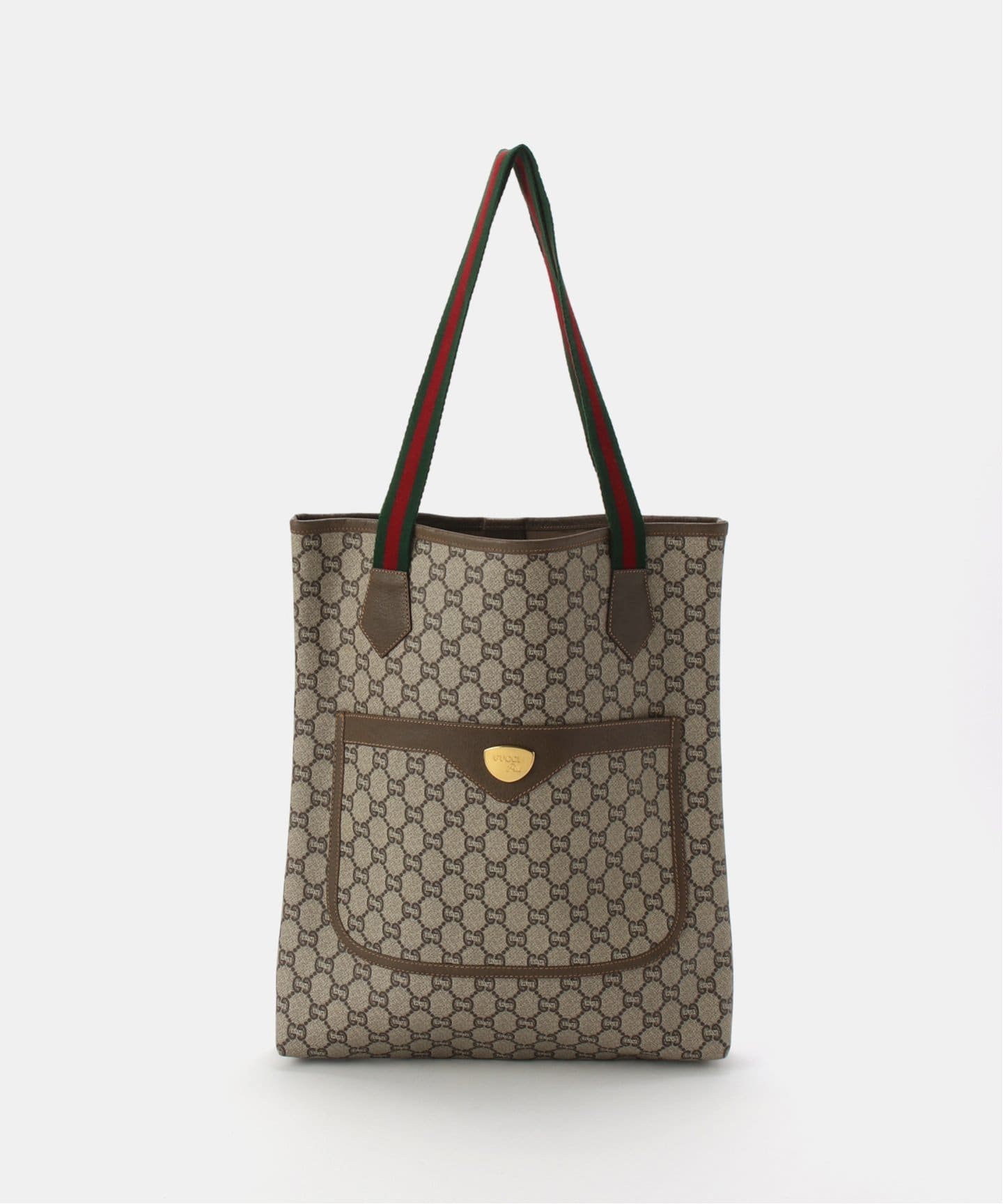 【美品】 グッチ グッチプラス トートバッグ ネイビー スプリーム GG柄 VINTAGE GUCCI Plus/グッチ プラス】トートバッグ gg web