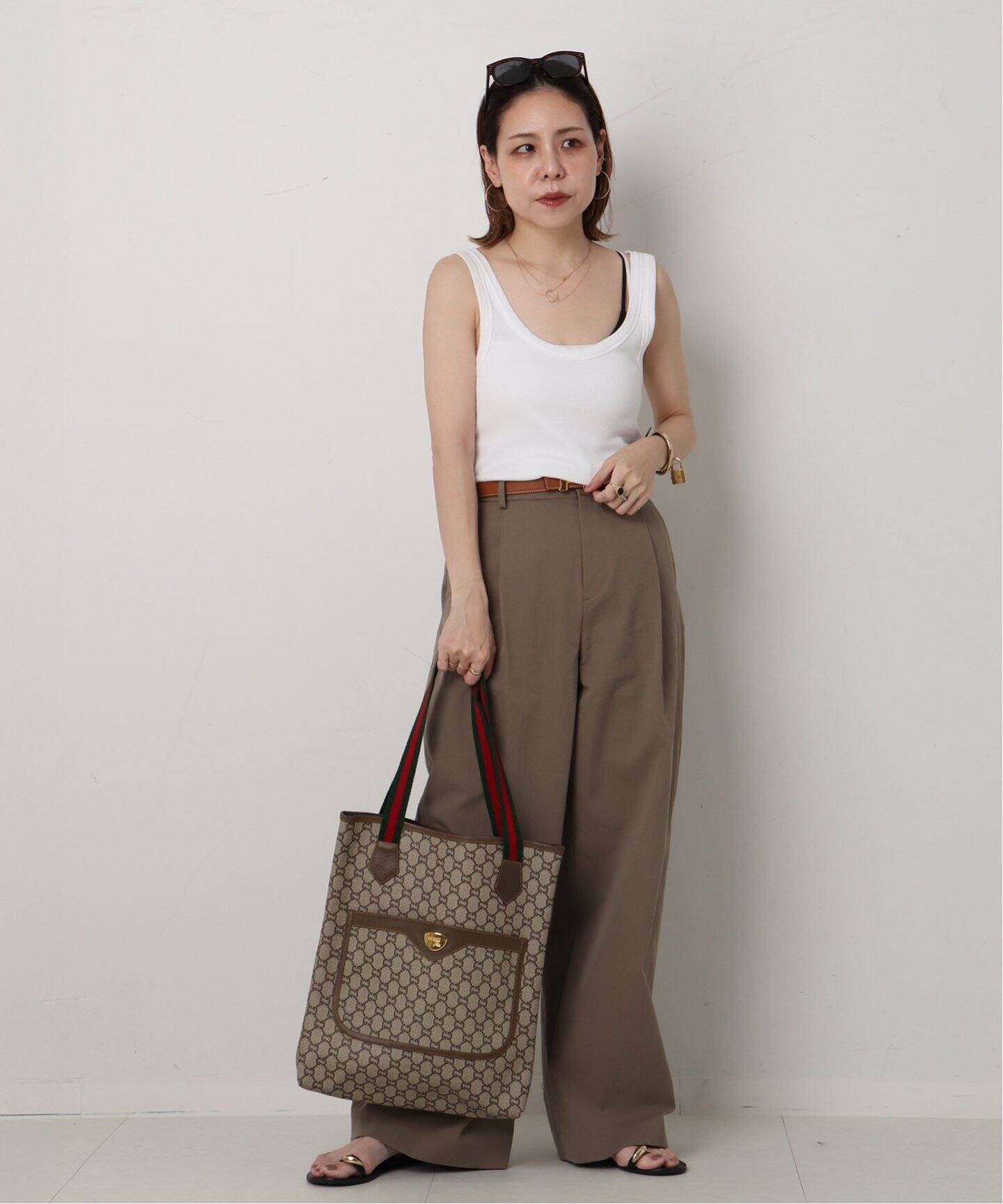 VINTAGE GUCCI Plus/グッチ プラス】トートバッグ gg web