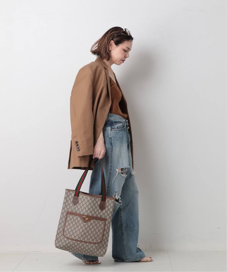 VINTAGE GUCCI Plus/グッチ プラス】トートバッグ gg plus web（トート 