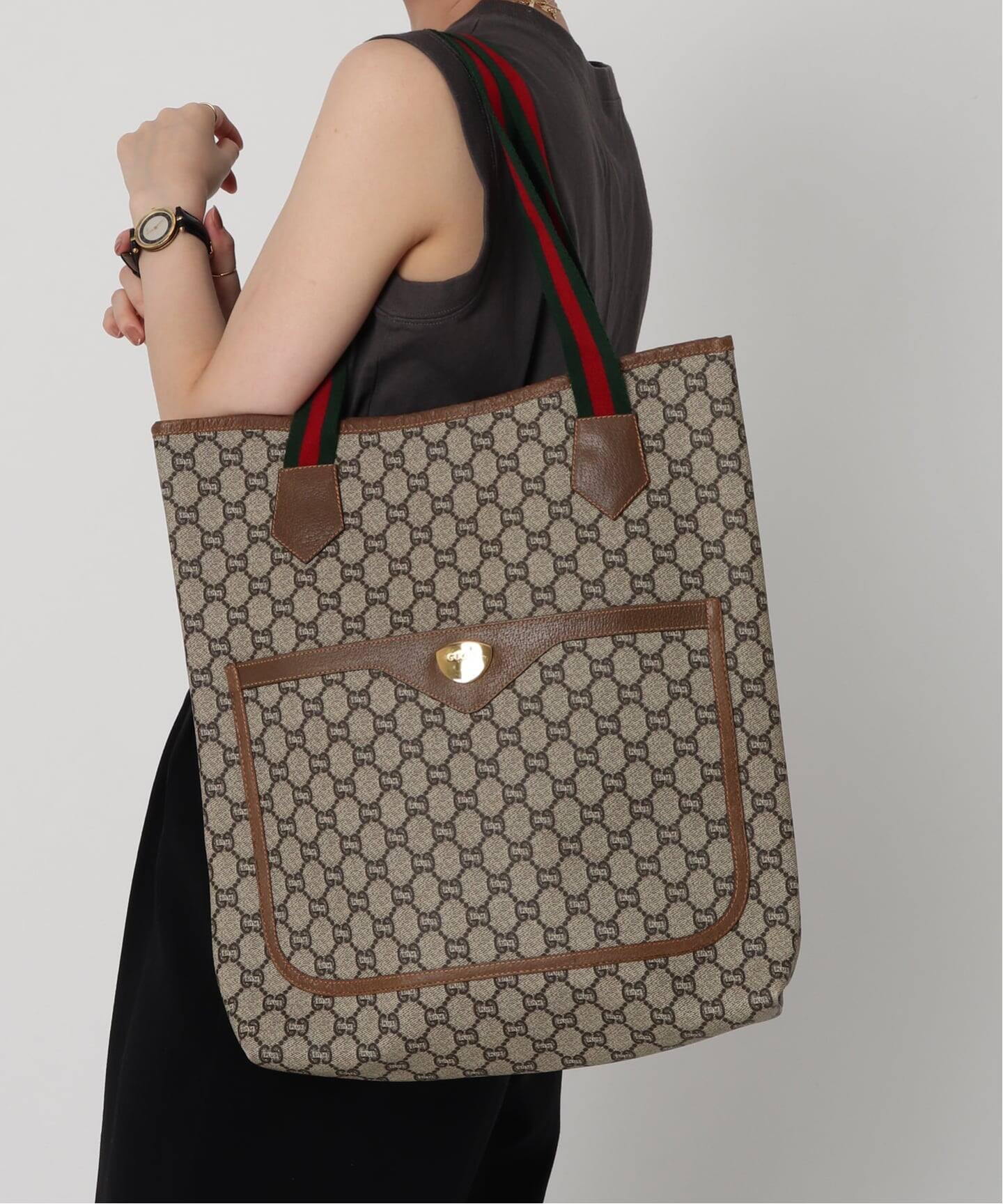【証明書付き】GUCCI PLUS トートバッグ VINTAGE GUCCI Plus/グッチ プラス】トートバッグ gg（トート