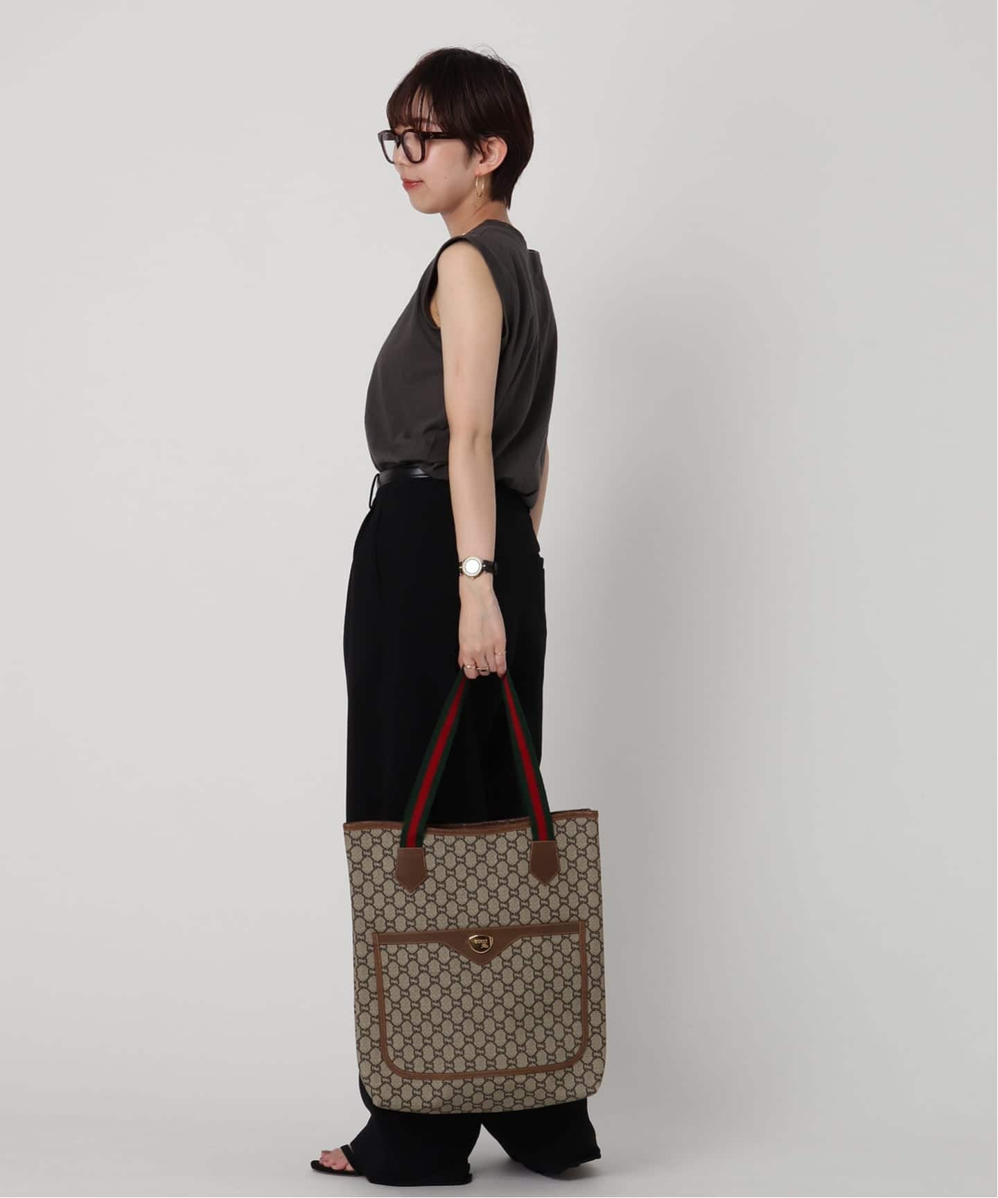 VINTAGE GUCCI Plus/グッチ プラス】トートバッグ gg plus