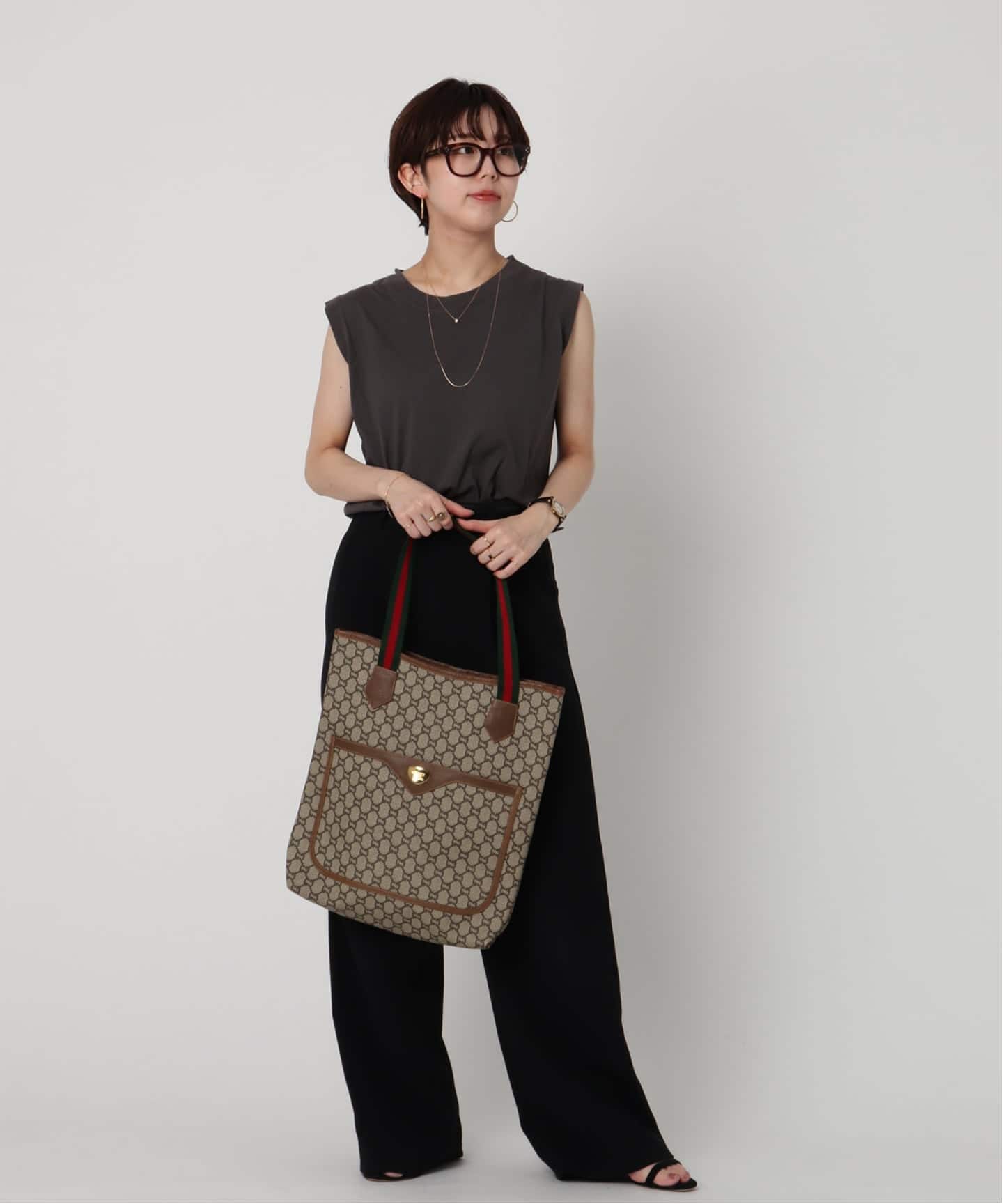 VINTAGE GUCCI Plus/グッチ プラス】トートバッグ gg plus