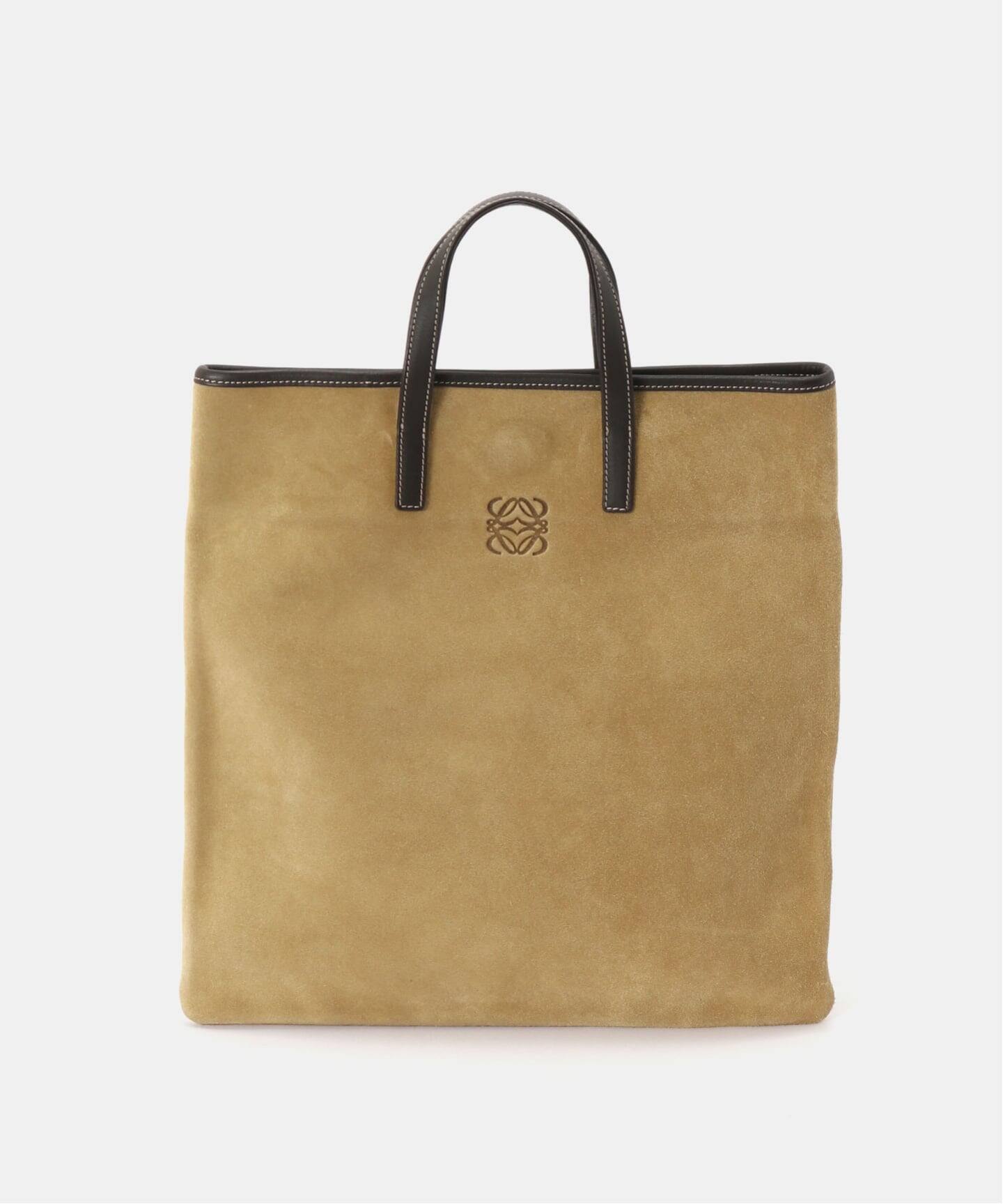 【LOEWE ヴィンテージ】 ベージュ/カーキ　スエード トートバッグ VINTAGE LOEWE/ロエベ】トートバッグ anagram suede（トートバッグ