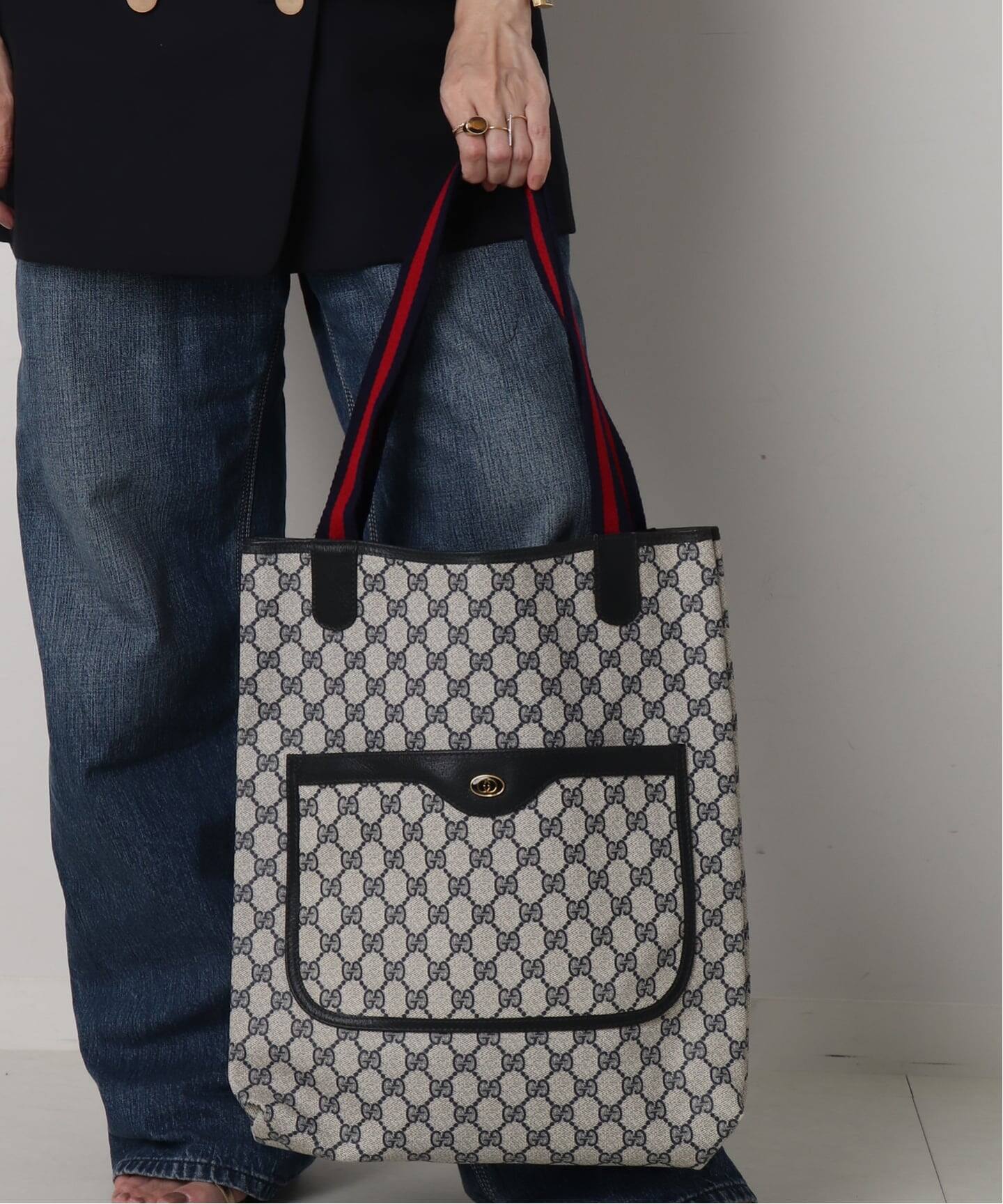 トートバッグ ハンドバッグ　GUCCI バック　ヴィンテージ VINTAGE GUCCI/グッチ】 トートバッグ gg web（トートバッグ