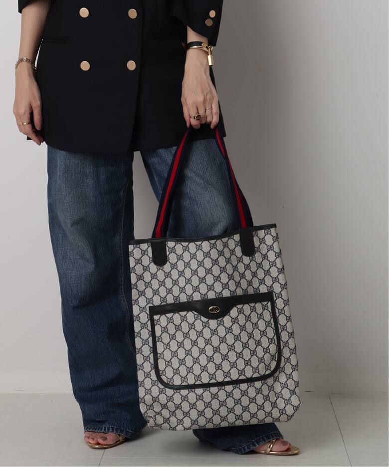VINTAGE GUCCI/グッチ】 トートバッグ gg web（トートバッグ 