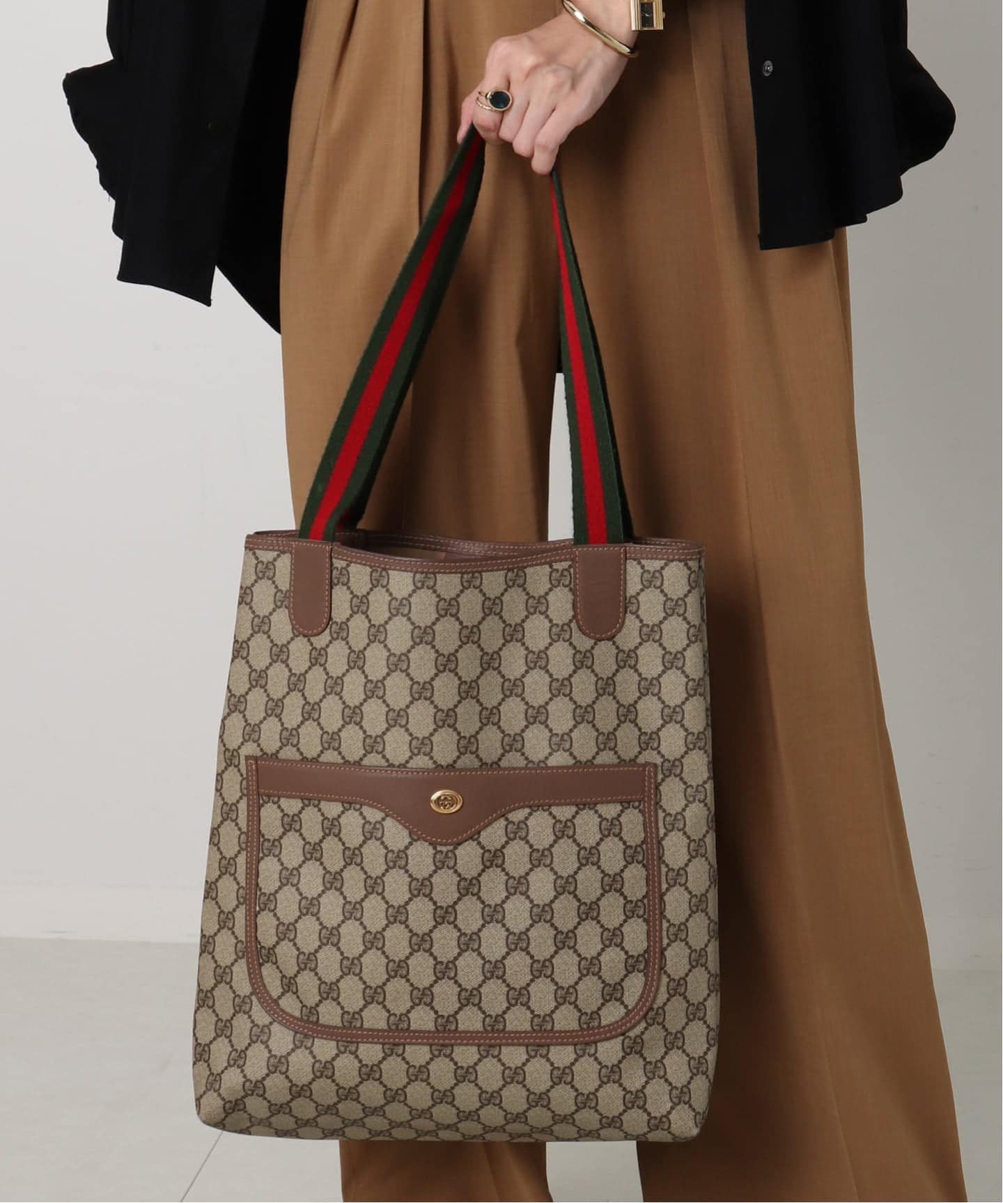 Gucci GGパターン トートバッグ ベージュ GGパターン スモール ペットトートバッグ ・ベージュ＆ダーク