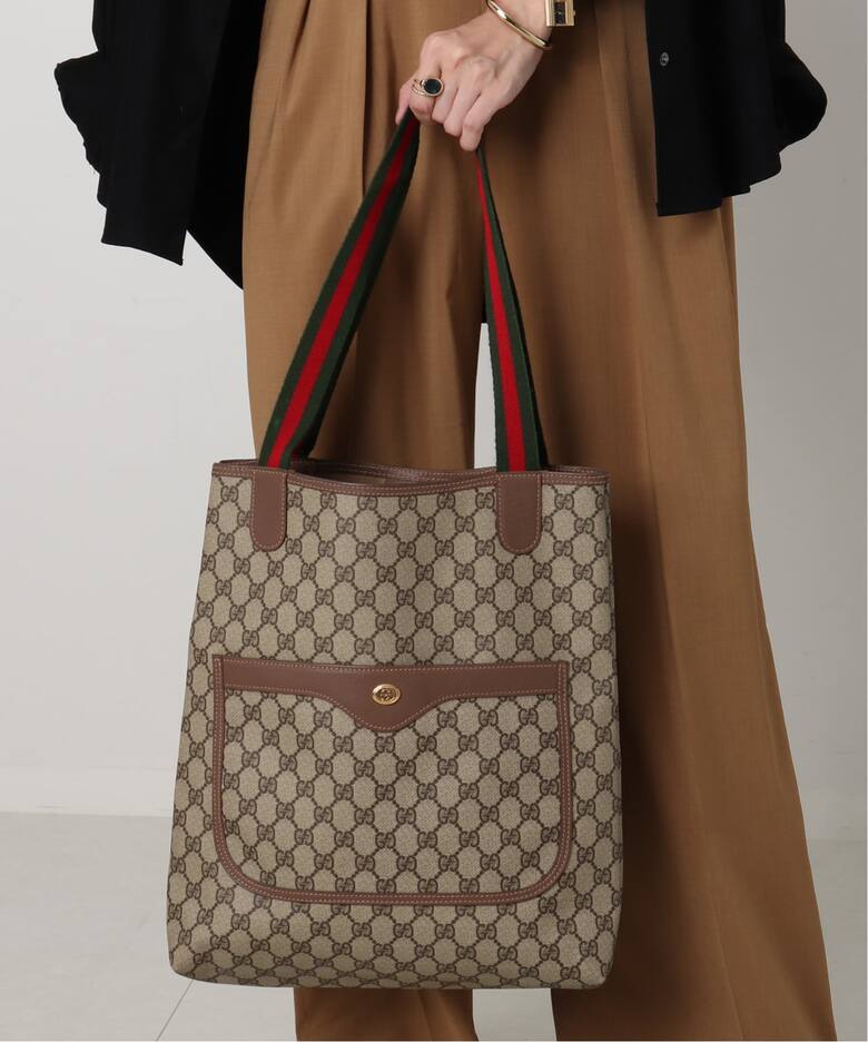 VINTAGE GUCCI /グッチ】トートバッグ gg web（トートバッグ 