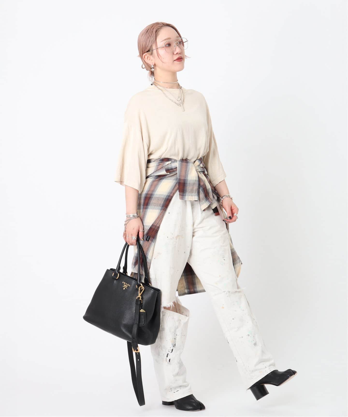 PRADA vintage プラダ レザー トートバッグ ハンドバッグ PRADA - 本物 プラダ PRADA レザー トートバッグ ハンドバッグ
