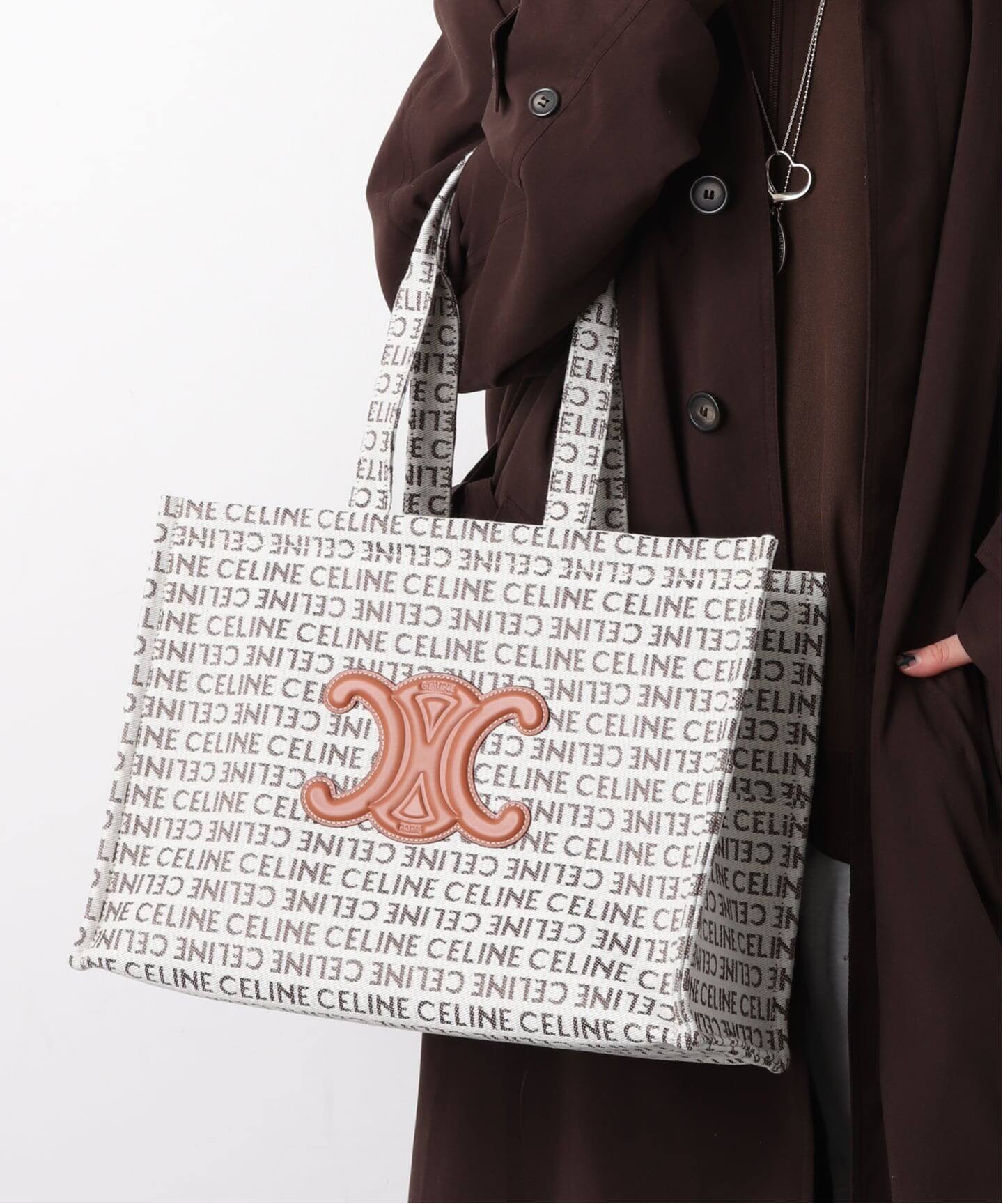 CELINE メッシュトートバッグ ロック付き 2WAY/ポーチ付き]ラメアクセントメッシュトートバッグ(トートバッグ