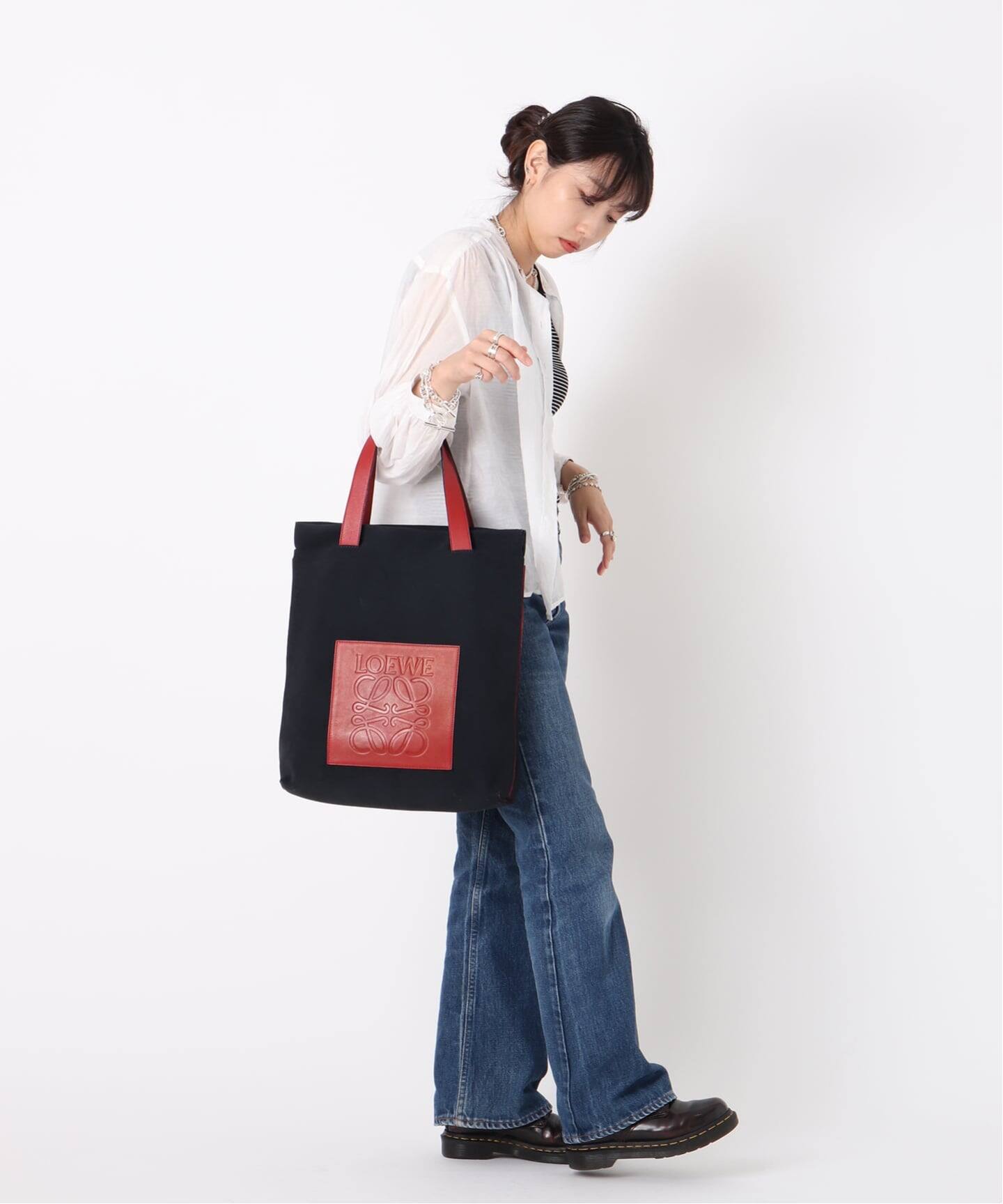 LOEWEトートバッグ　VINTAGE 黒色レザーバック 楽天市場】【バッグ】LOEWE ロエベ レオ レザー トートバッグ