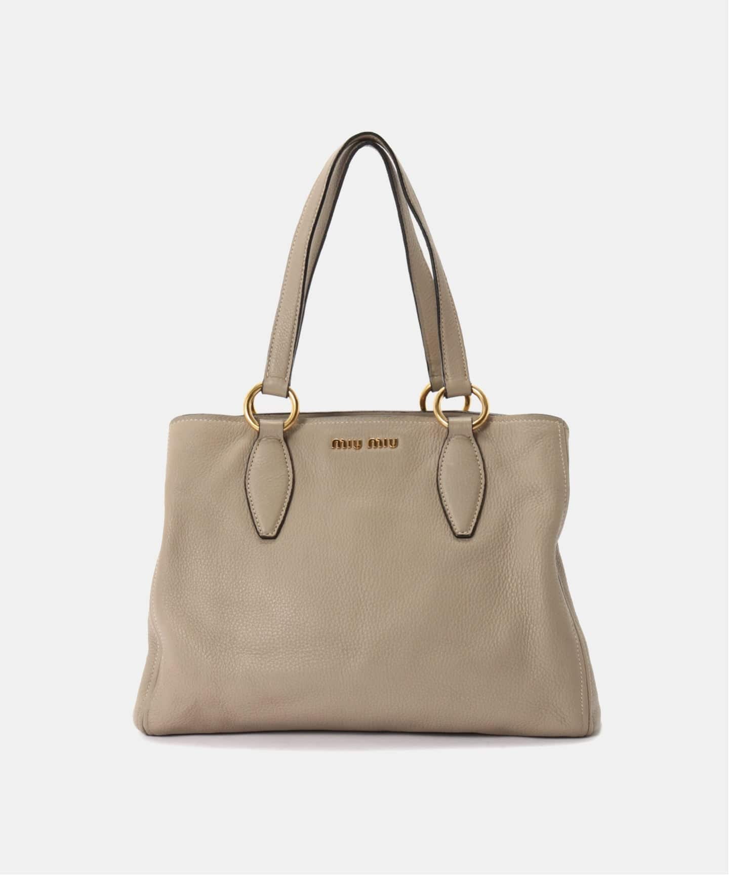miumiu トートバッグ 2way ベージュ MIU MIU/ミュウミュウ】semi shoulder tote 2way（トートバッグ