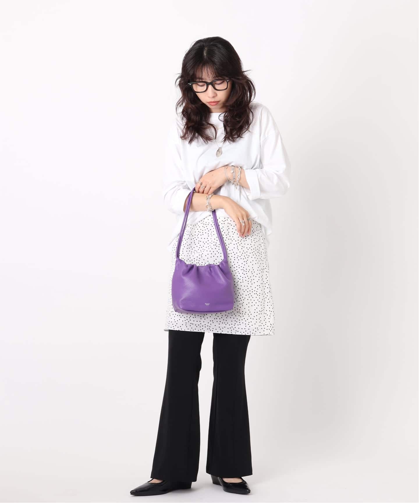 blancle mini wrinkle tote（ブラック） blancle/ ブランクレ】S.LEATHER Mini wrinkles tote（トート