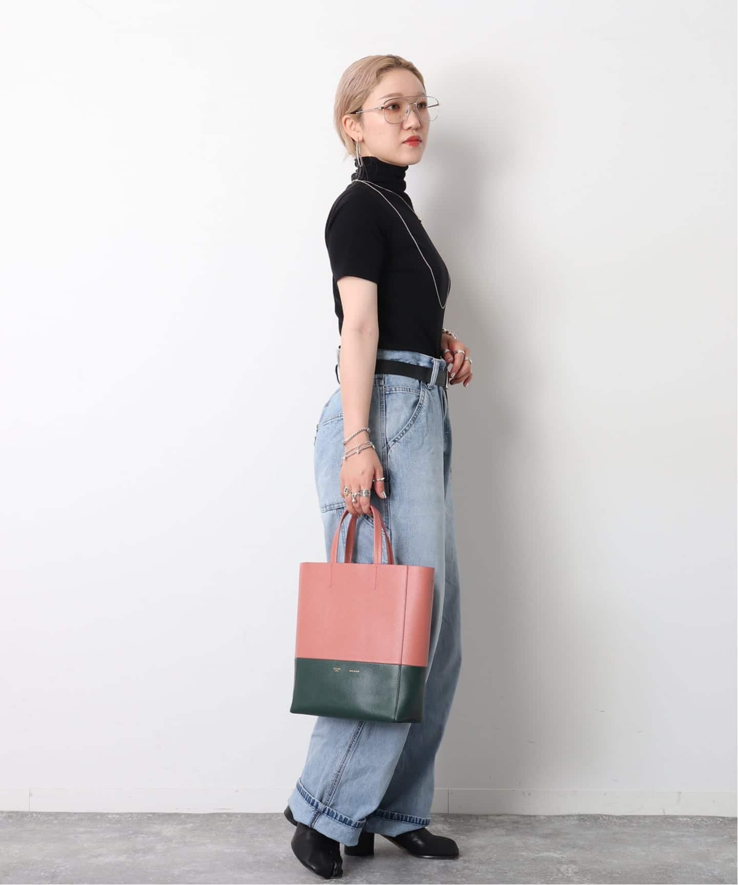 【CELINE直営】セール！CABAS VERTICAL ショルダー付き Celine Vertical Cabas Small Tote Shoulder Bag Blue Leather