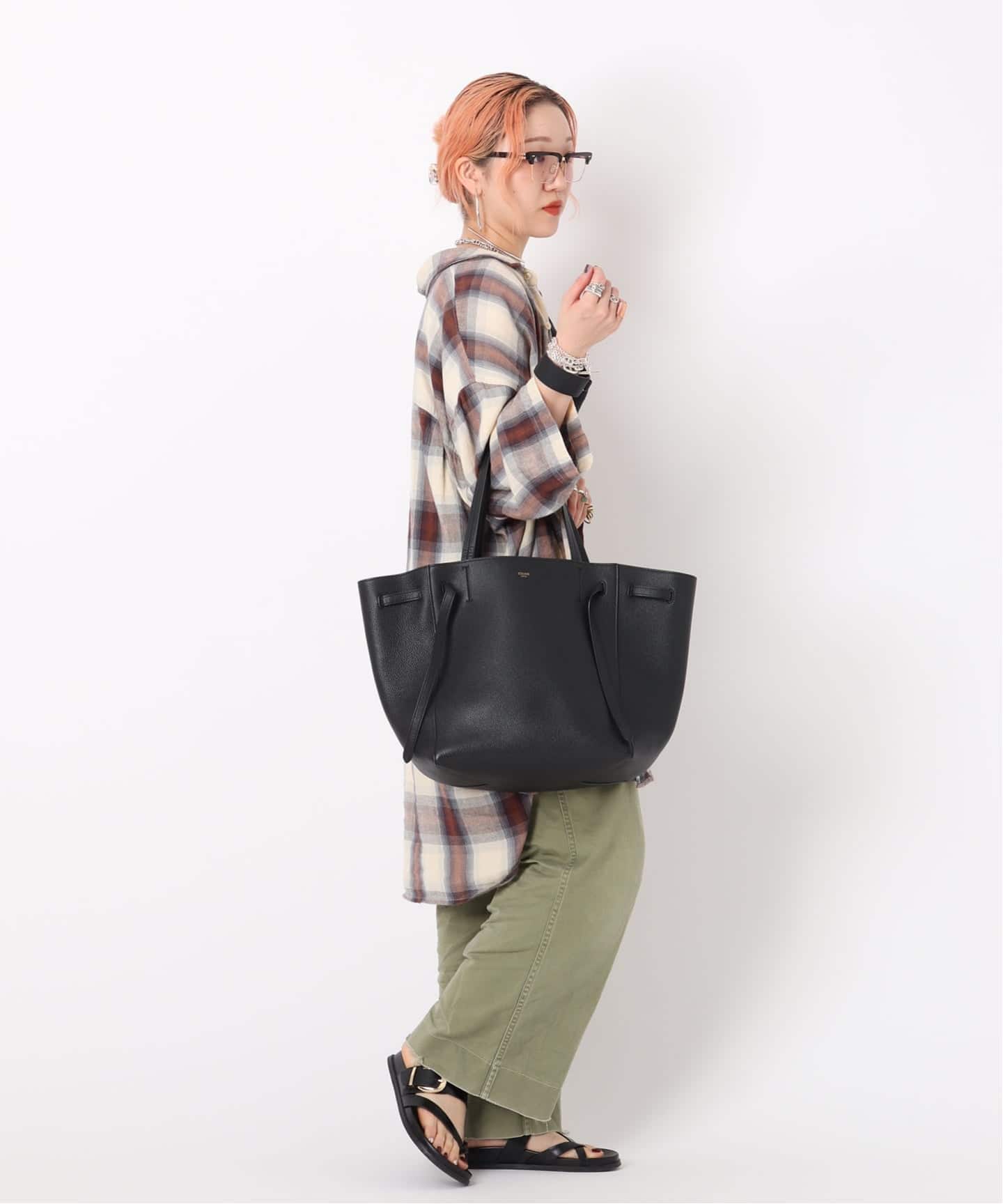 CÉLINE カバ　ブラック ブラック（黒）系 CELINE Cabas(セリーヌ カバ) トートバッグ