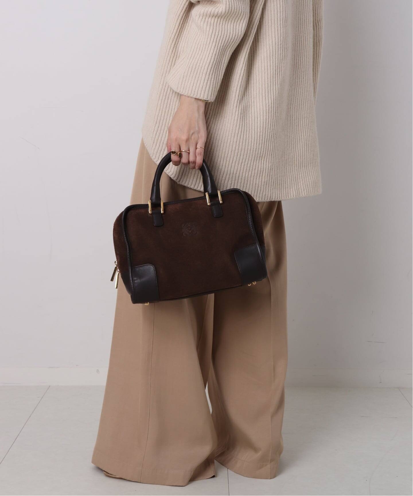 VINTAGE LOEWE/ロエベ】ボストンバッグ anagram suede（ハンドバッグ