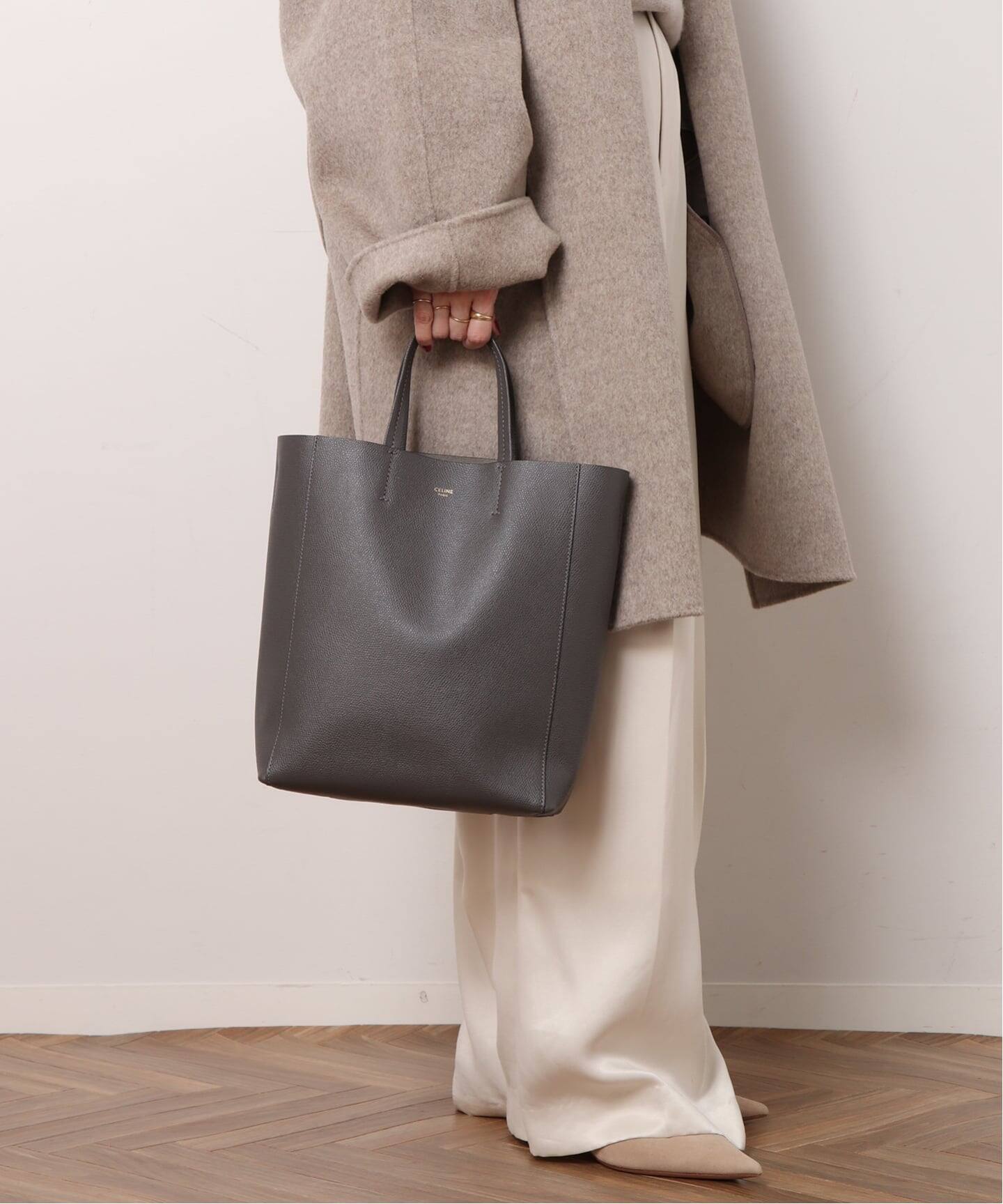 【abc】CELINE ダークグレー 2WAYバッグ 中古・古着通販】CELINE (セリーヌ) 2WAYショルダーバッグ グレー