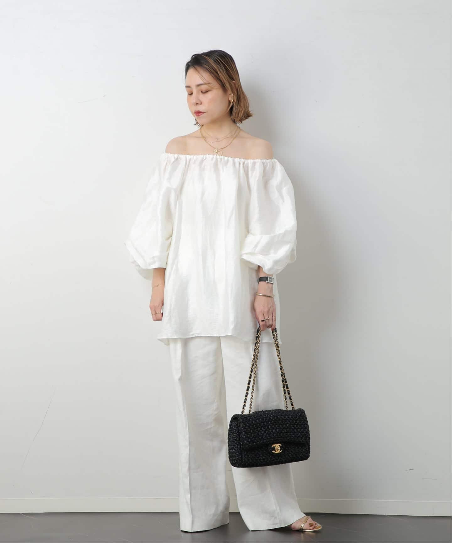 CHANEL/シャネル】チェーンショルダーバッグ 25 raffia（ハンドバッグ