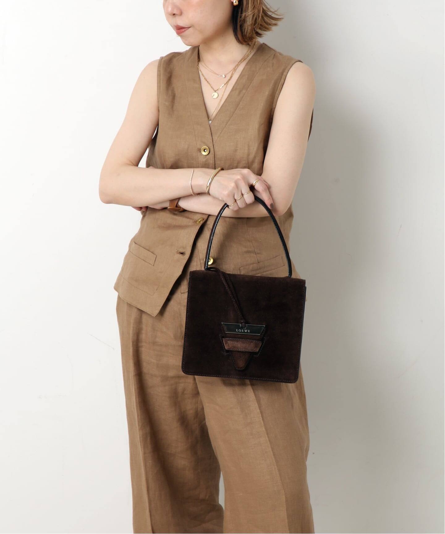 LOEWE ロエベ バルセロナ スエード ハンドバッグ ショルダーバッグ