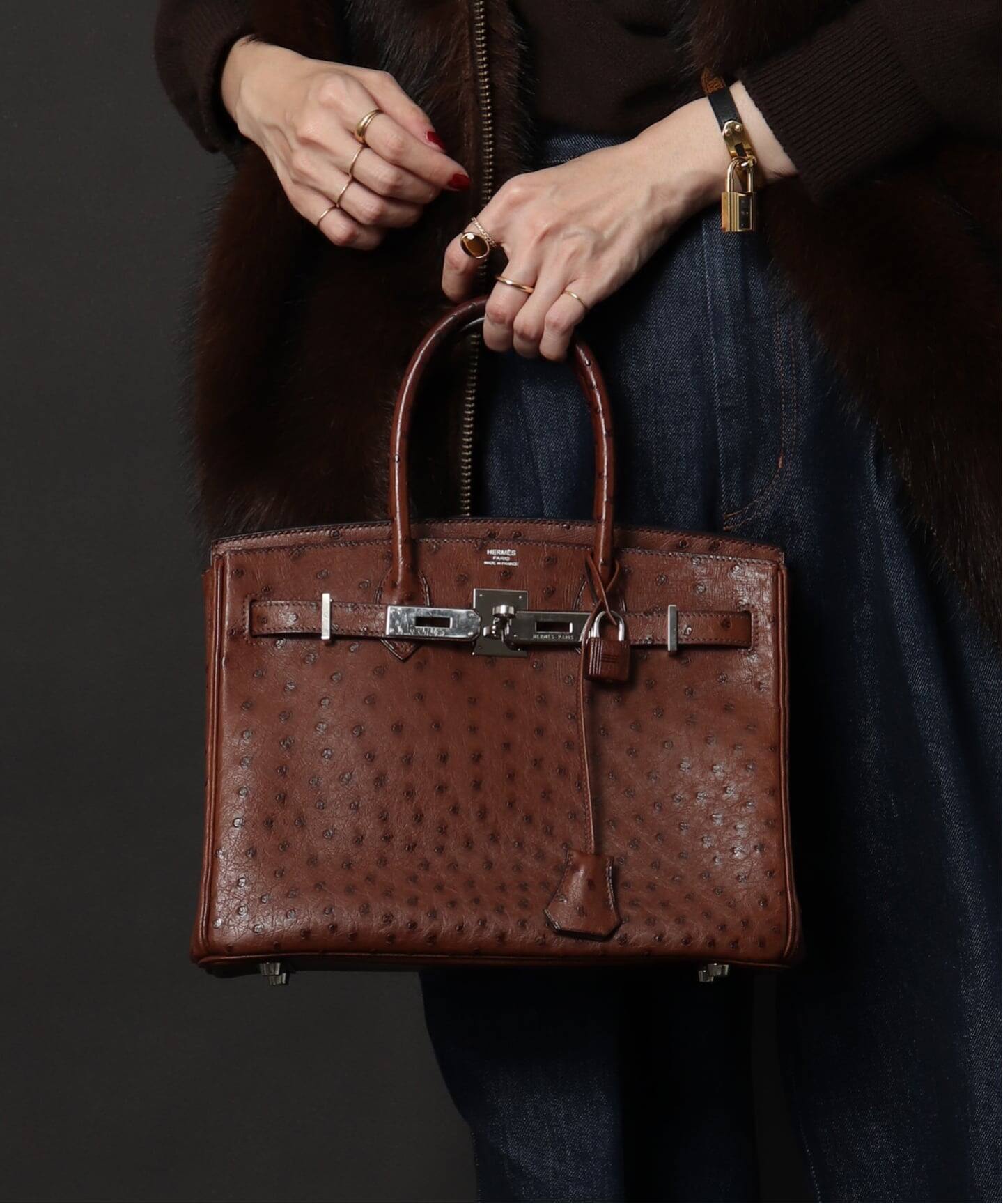 VINTAGE HERMES/エルメス】 Birkin 30 ostrich（ハンドバッグ 