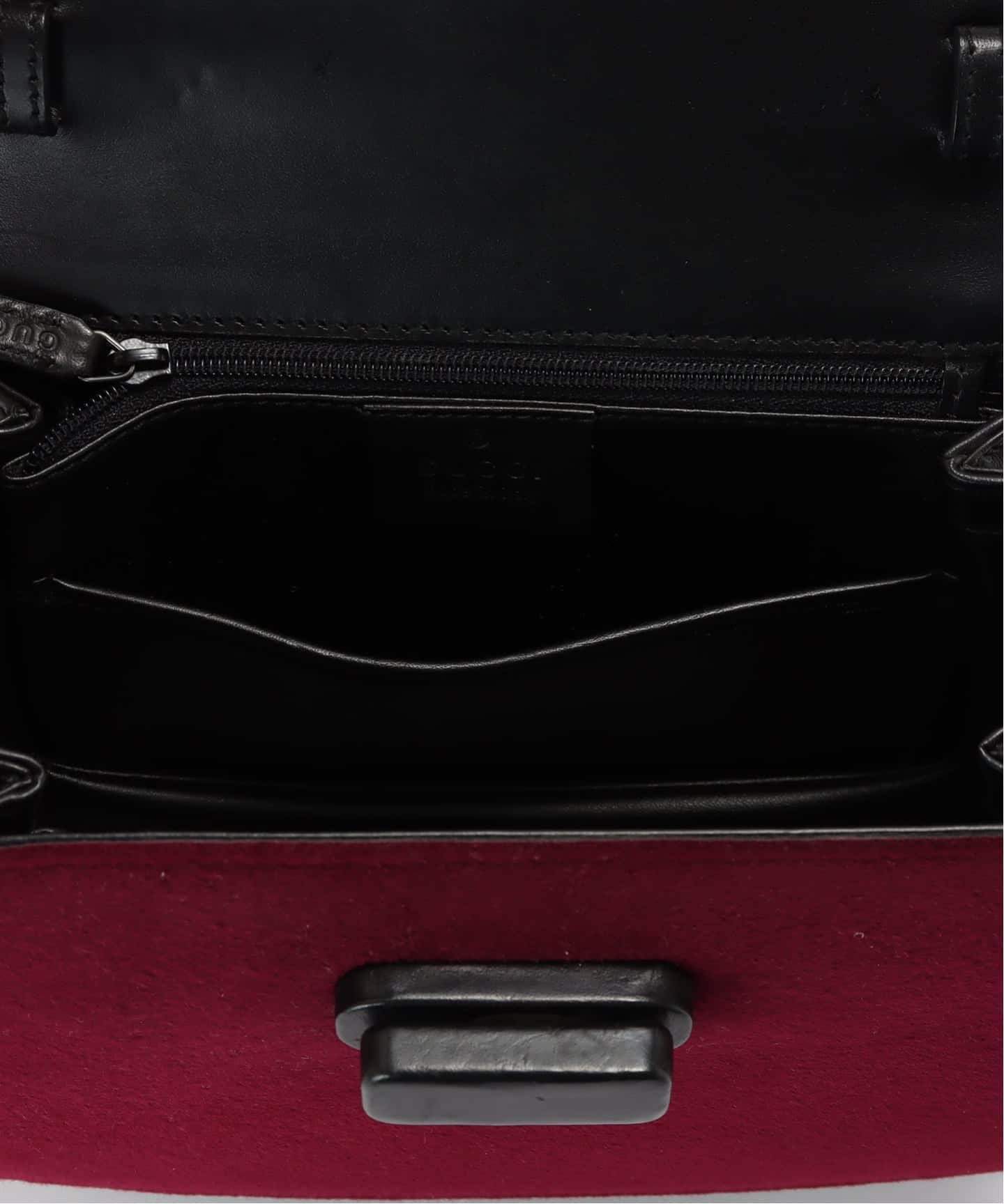 極上美品✨グッチ ハンドバッグ 2way ボックス型 ショルダー 黒カーフレザー VINTAGE GUCCI/グッチ】ハンドバッグ 2way felt（ハンドバッグ