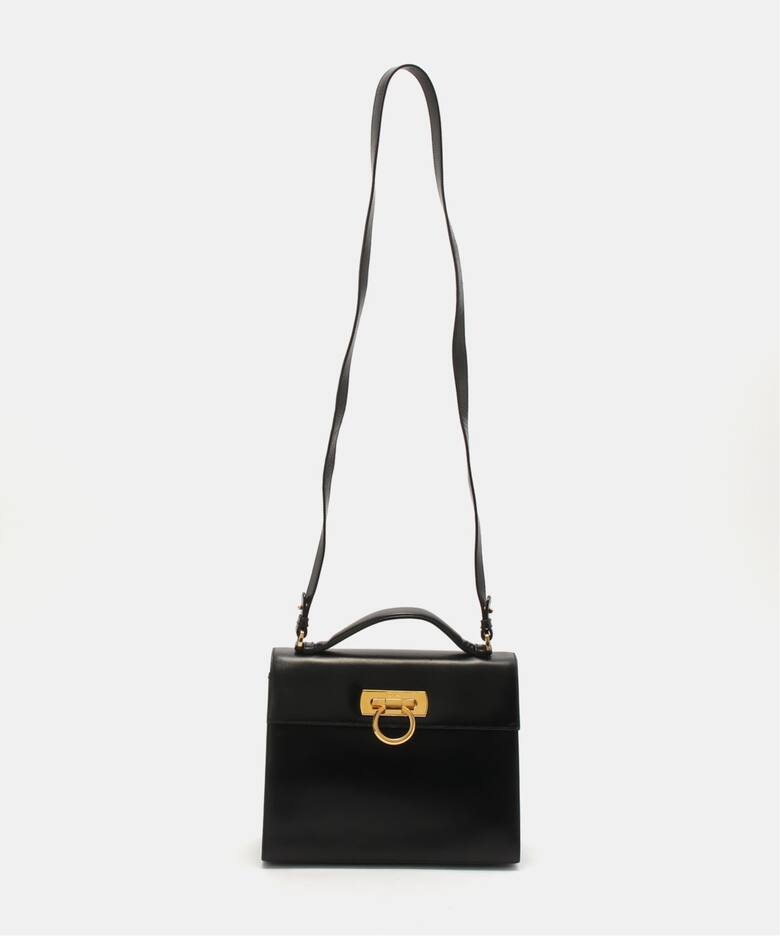 VINTAGE FERRAGAMO/フェラガモ】 Gancini 2wayバッグ（ハンドバッグ 