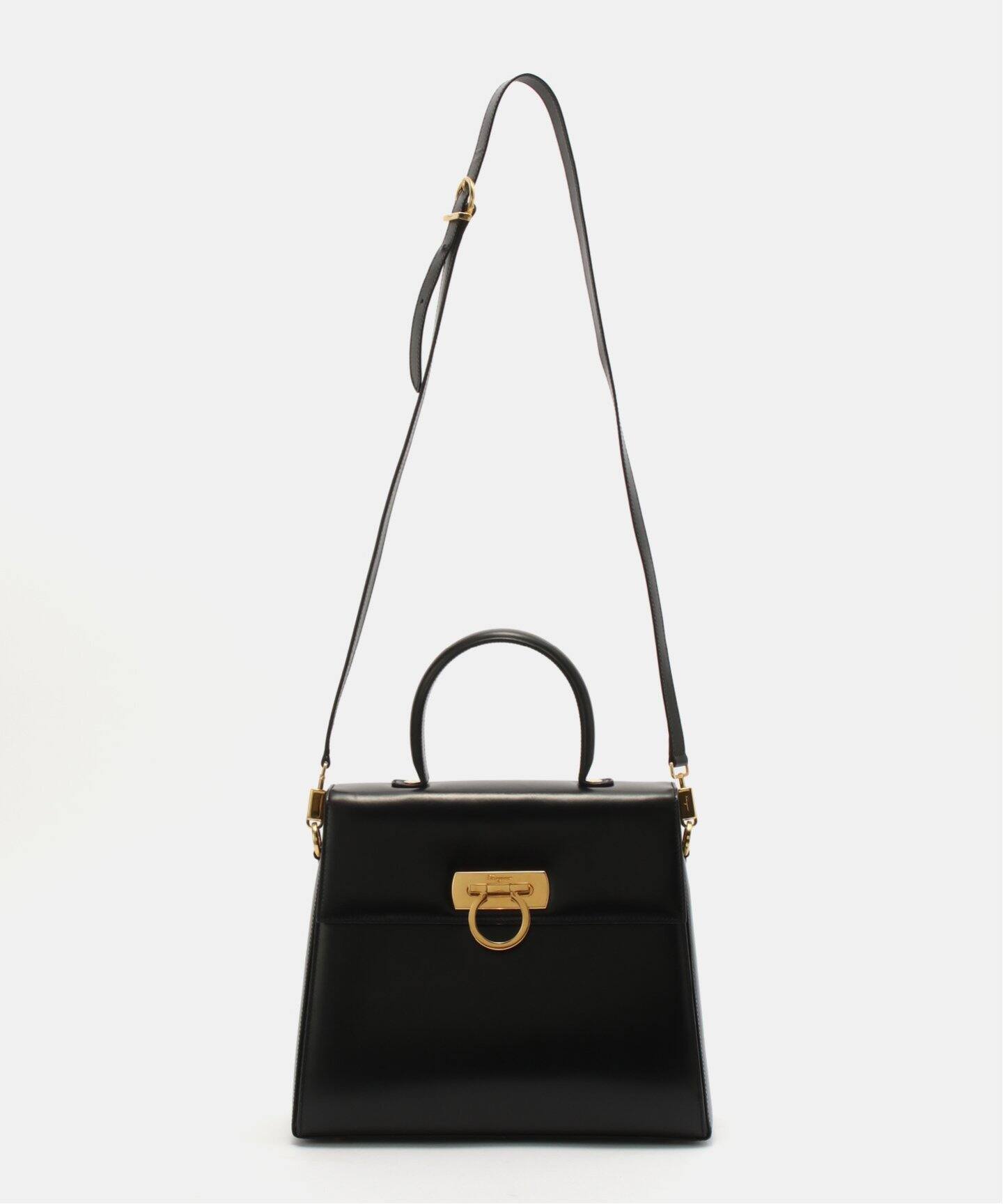 VINTAGE FERRAGAMO/フェラガモ】 Gancini 2wayバッグ（ハンドバッグ