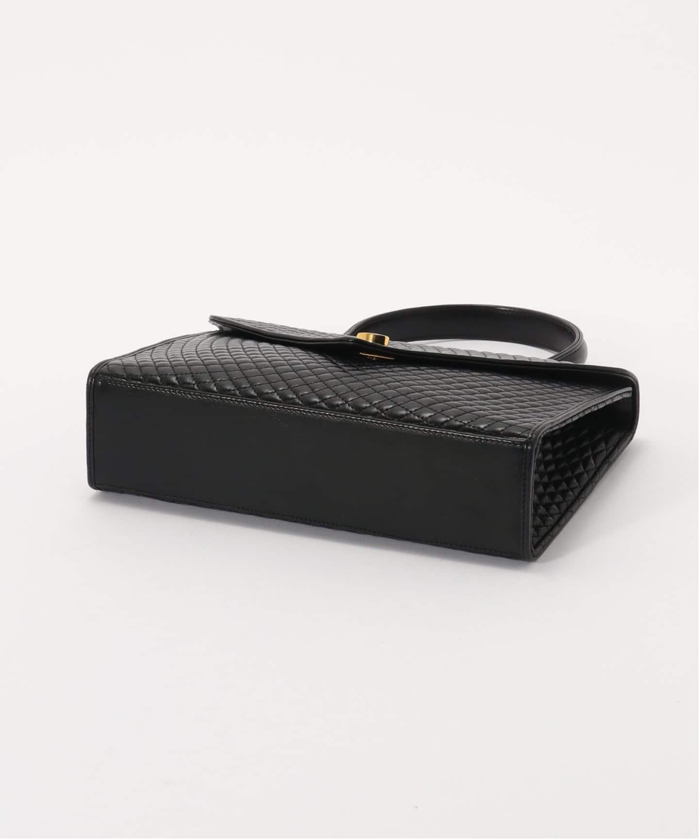 【美品】BALLY　バリー　ヴィンテージ　レザー　ハンドバッグ　黒　希少　1点物 VINTAGE BALLY MATELASSE LEATHER HAND BAG MADE IN ITALY