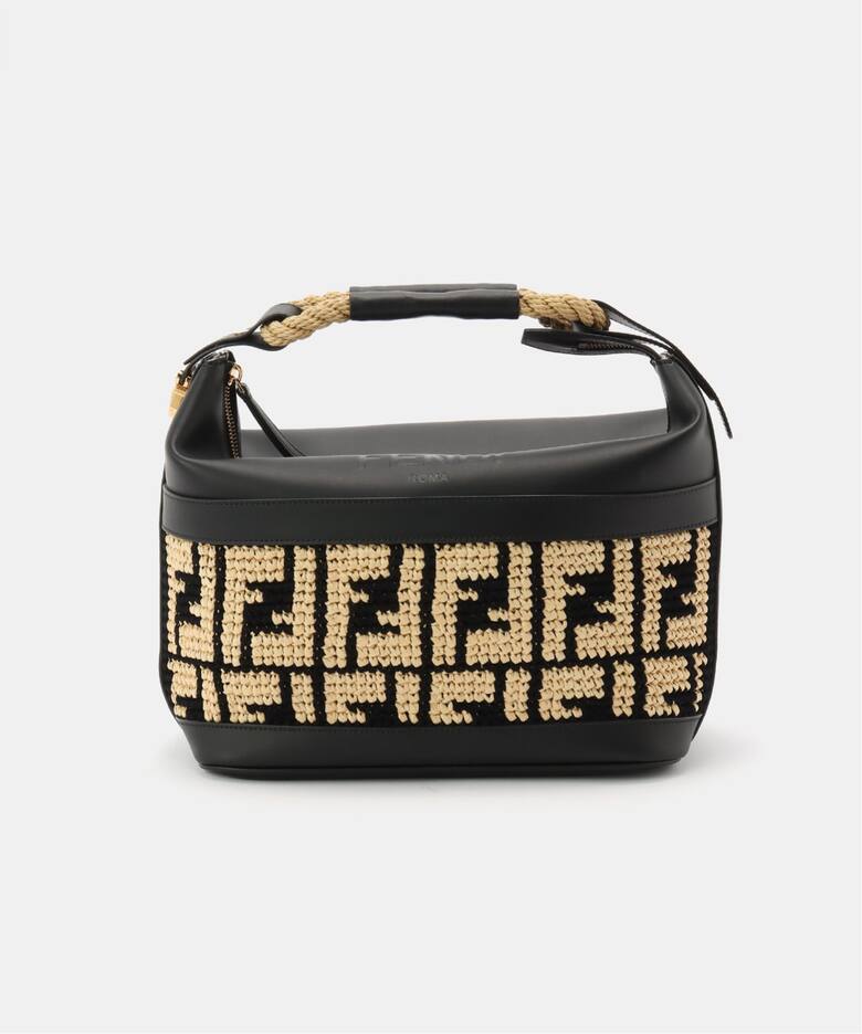 FENDI】バニティバッグ ハンドバッグ ズッカ柄 キャンバス 鍵付き 
