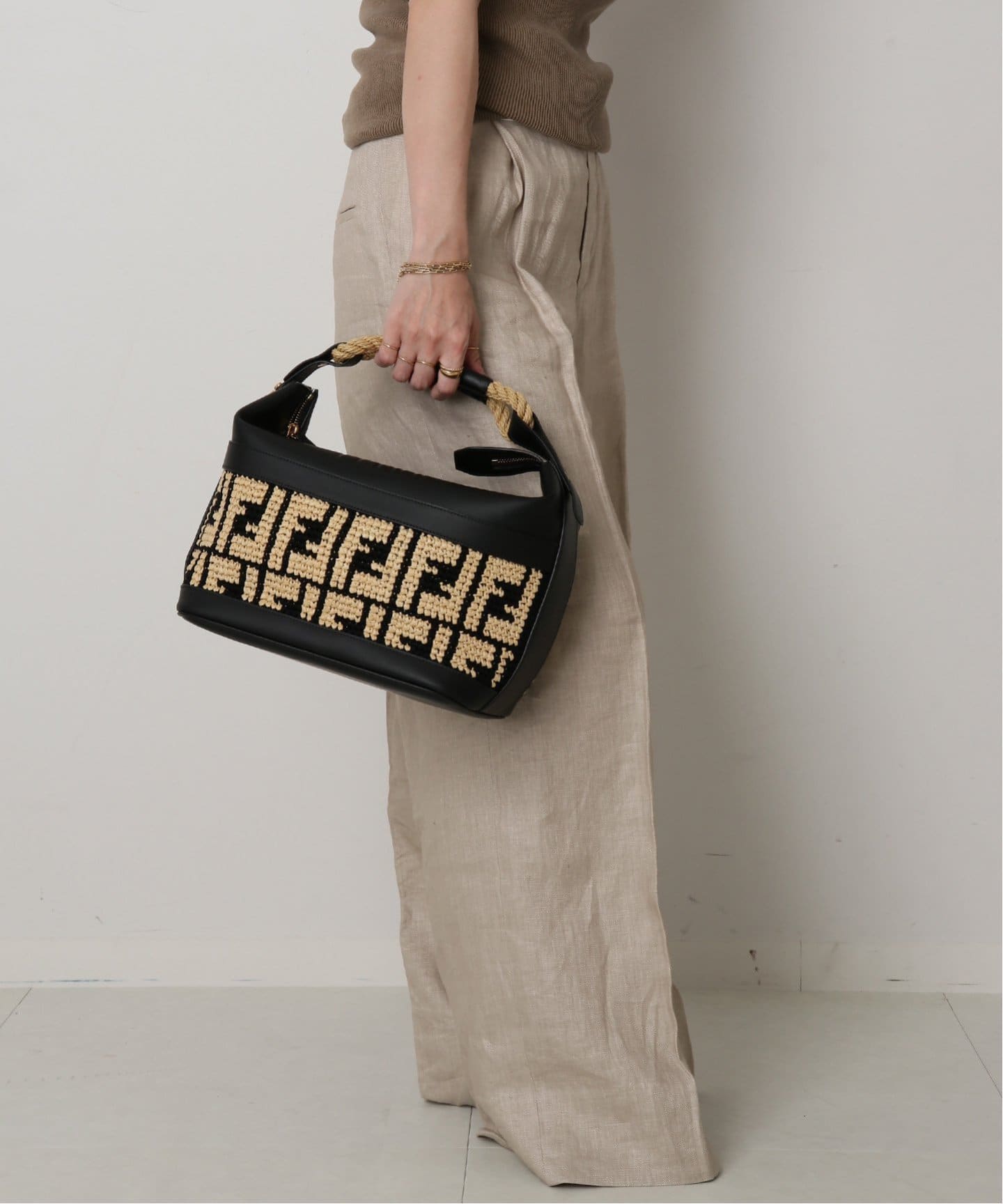 FENDIzucca ミニバニティーバッグ ヴィンテージ リユース品 RAREFENDI Zucca Canvas Mini Vanity Bag Hand Bag – Afar Vintage