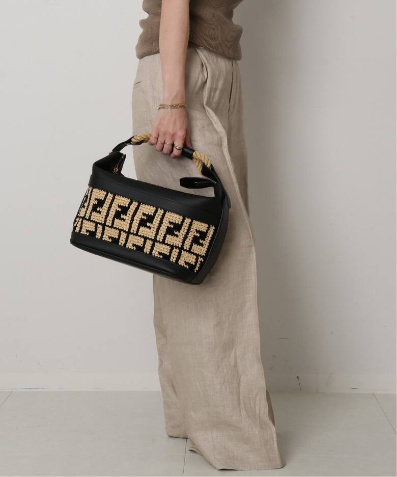 VINTAGE FENDI/フェンディ】 Zucca バニティバッグ raffia 
