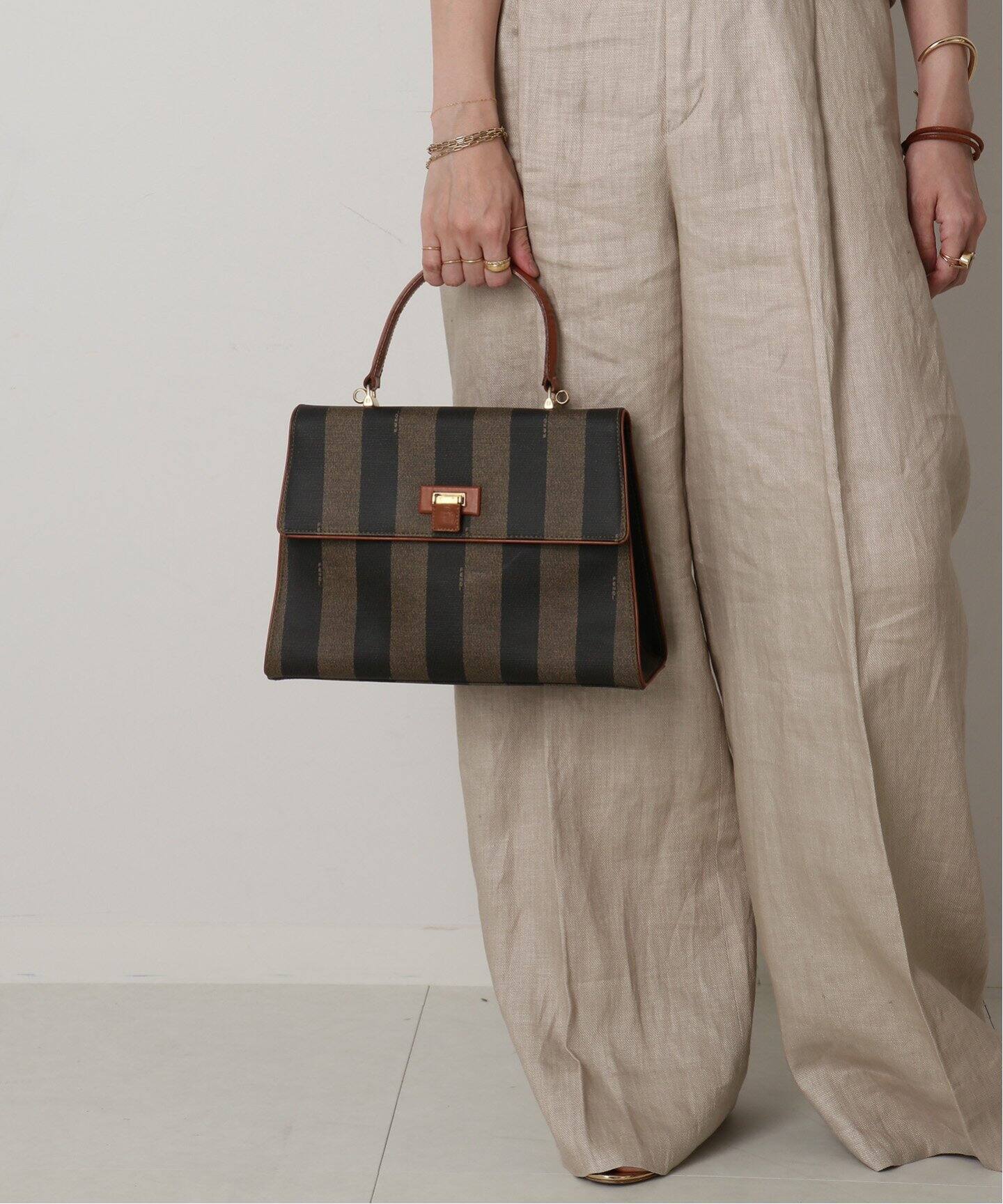 VINTAGE FENDI/フェンディ】Pequin ハンドバッグ（ハンドバッグ